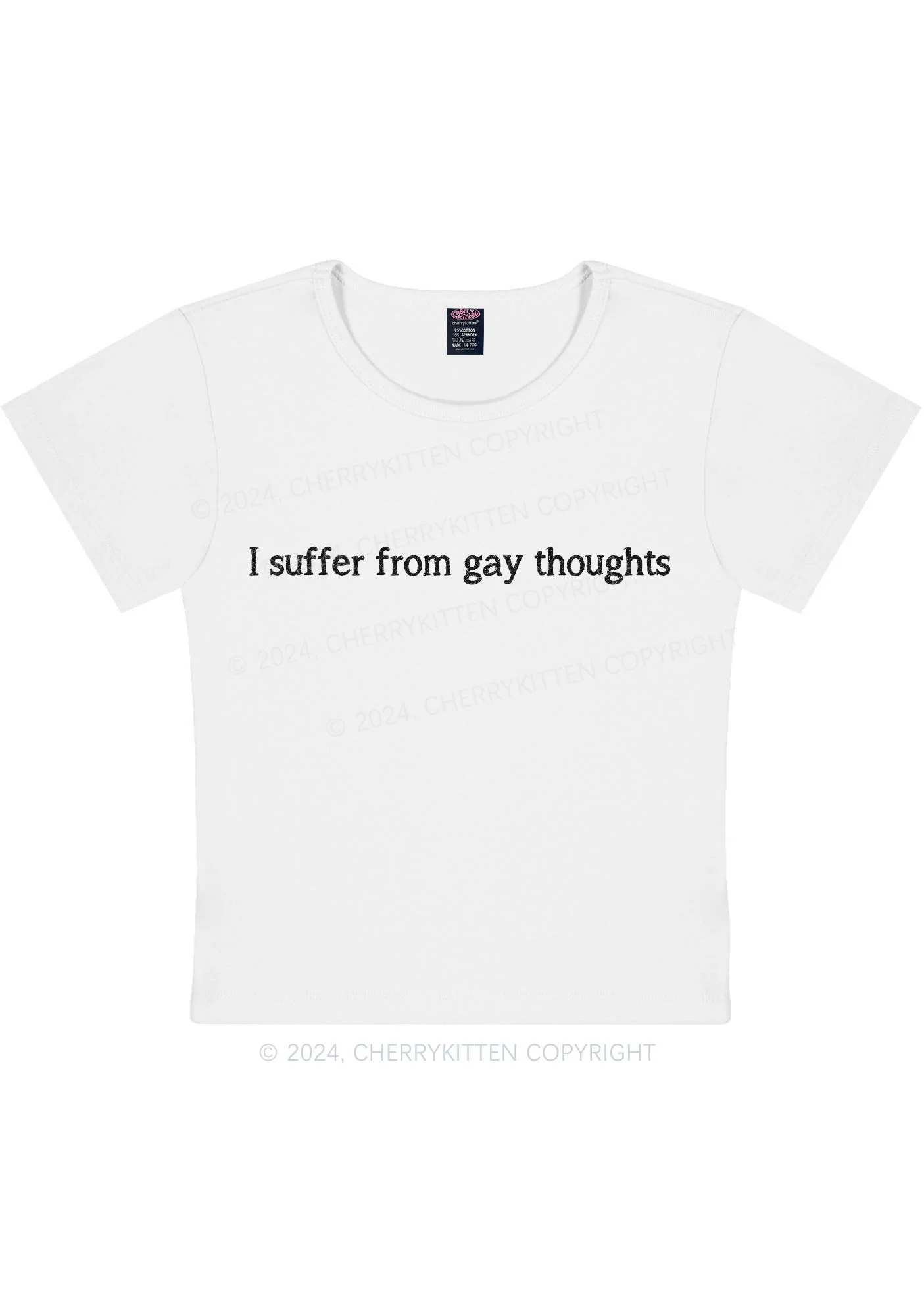 Suffer From Gay Thoughts Y2K Baby Tee Cherrykitten - Image 5