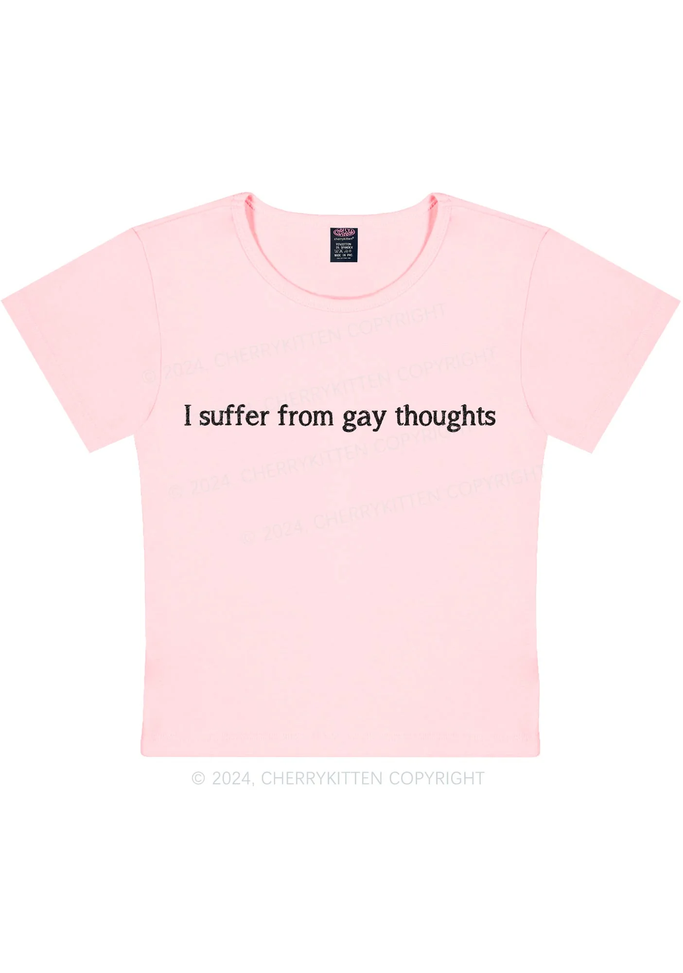 Suffer From Gay Thoughts Y2K Baby Tee Cherrykitten - Image 8