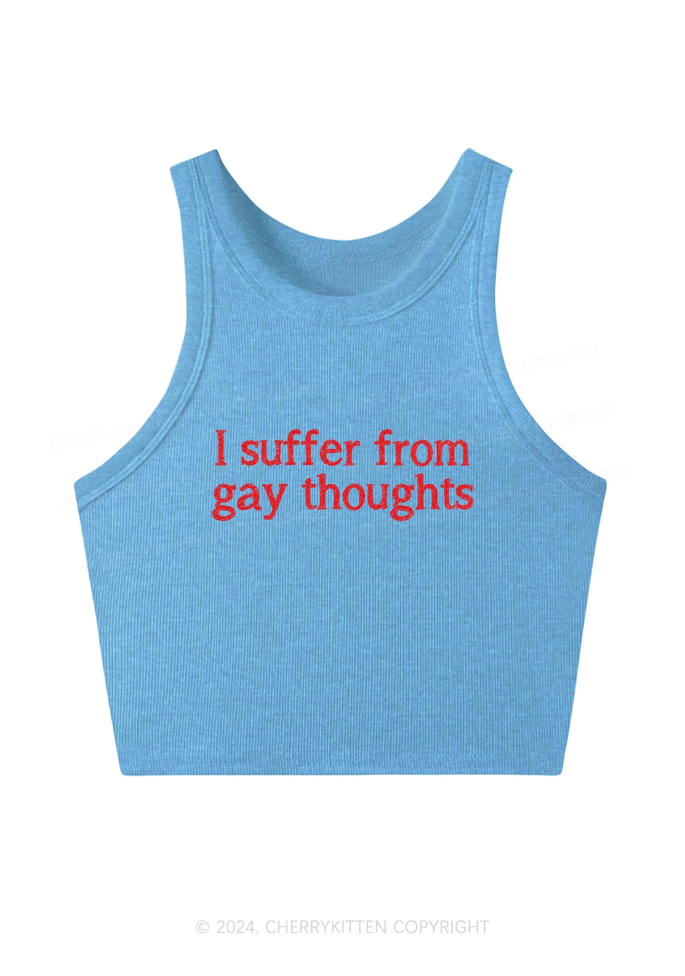Suffer From Gay Thoughts Y2K Crop Tank Top Cherrykitten - Image 4