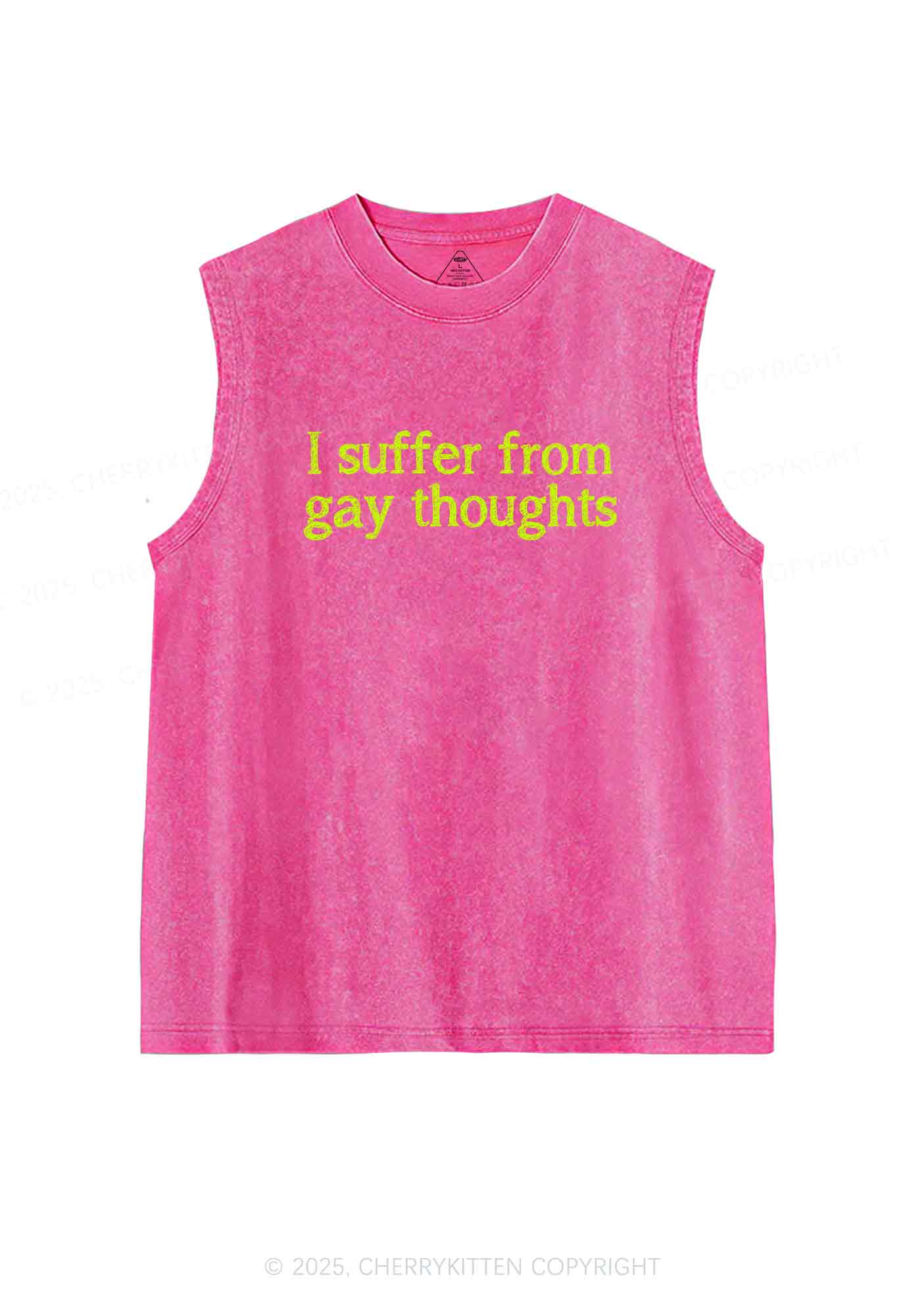 Suffer From Gay Thoughts Y2K Washed Tank Cherrykitten - Image 3