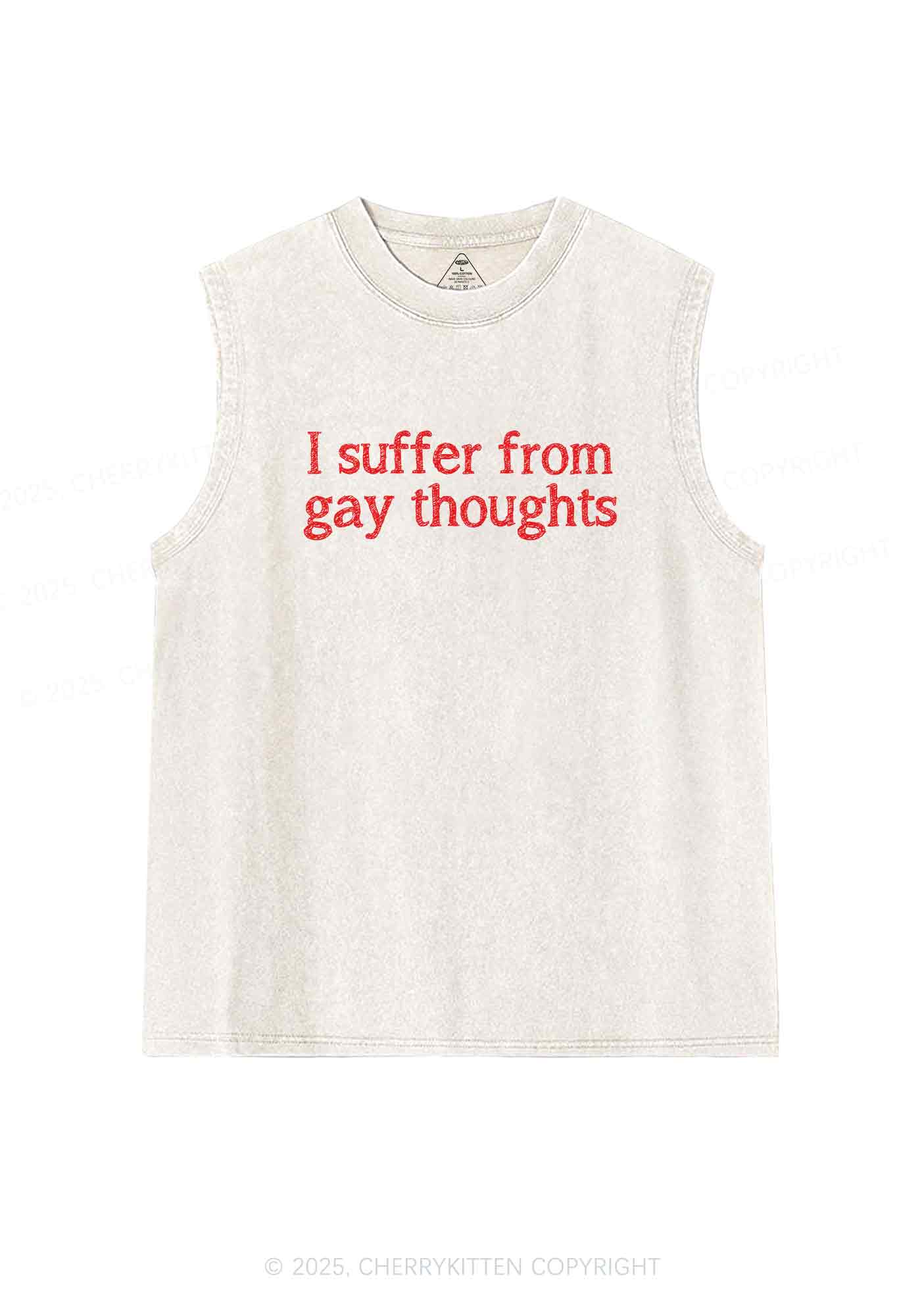 Suffer From Gay Thoughts Y2K Washed Tank Cherrykitten - Image 4