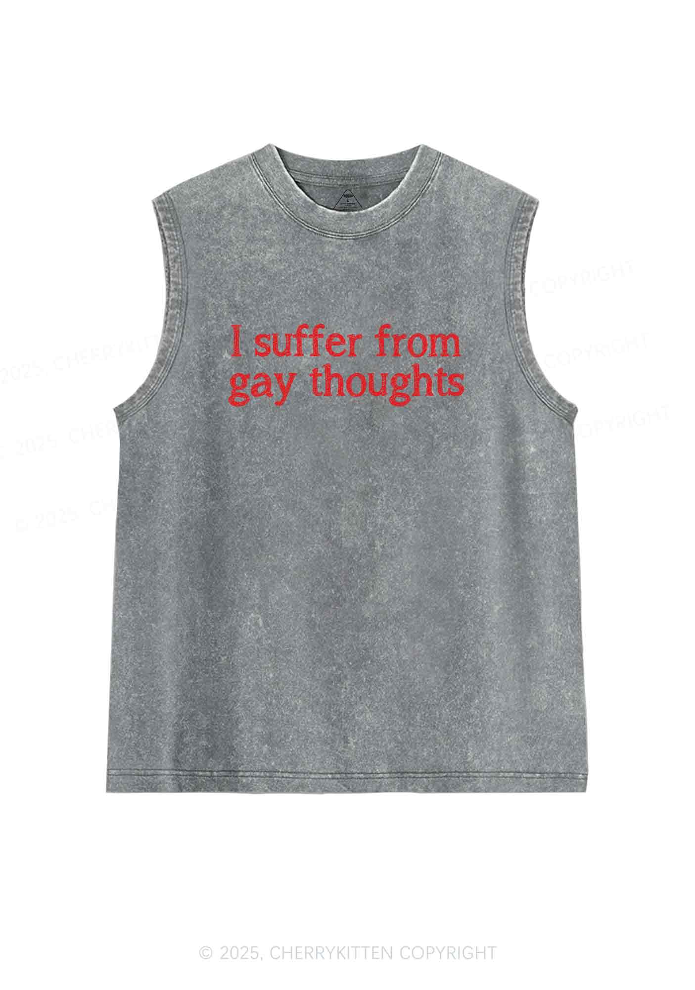 Suffer From Gay Thoughts Y2K Washed Tank Cherrykitten - Image 5