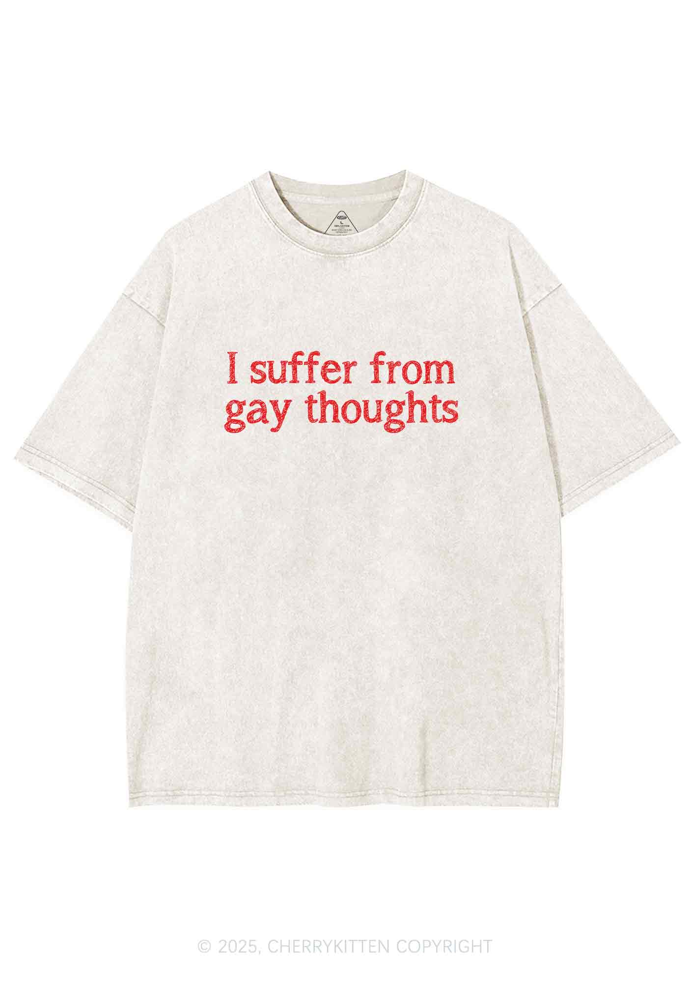 Suffer From Gay Thoughts Y2K Washed Tee Cherrykitten - Image 5