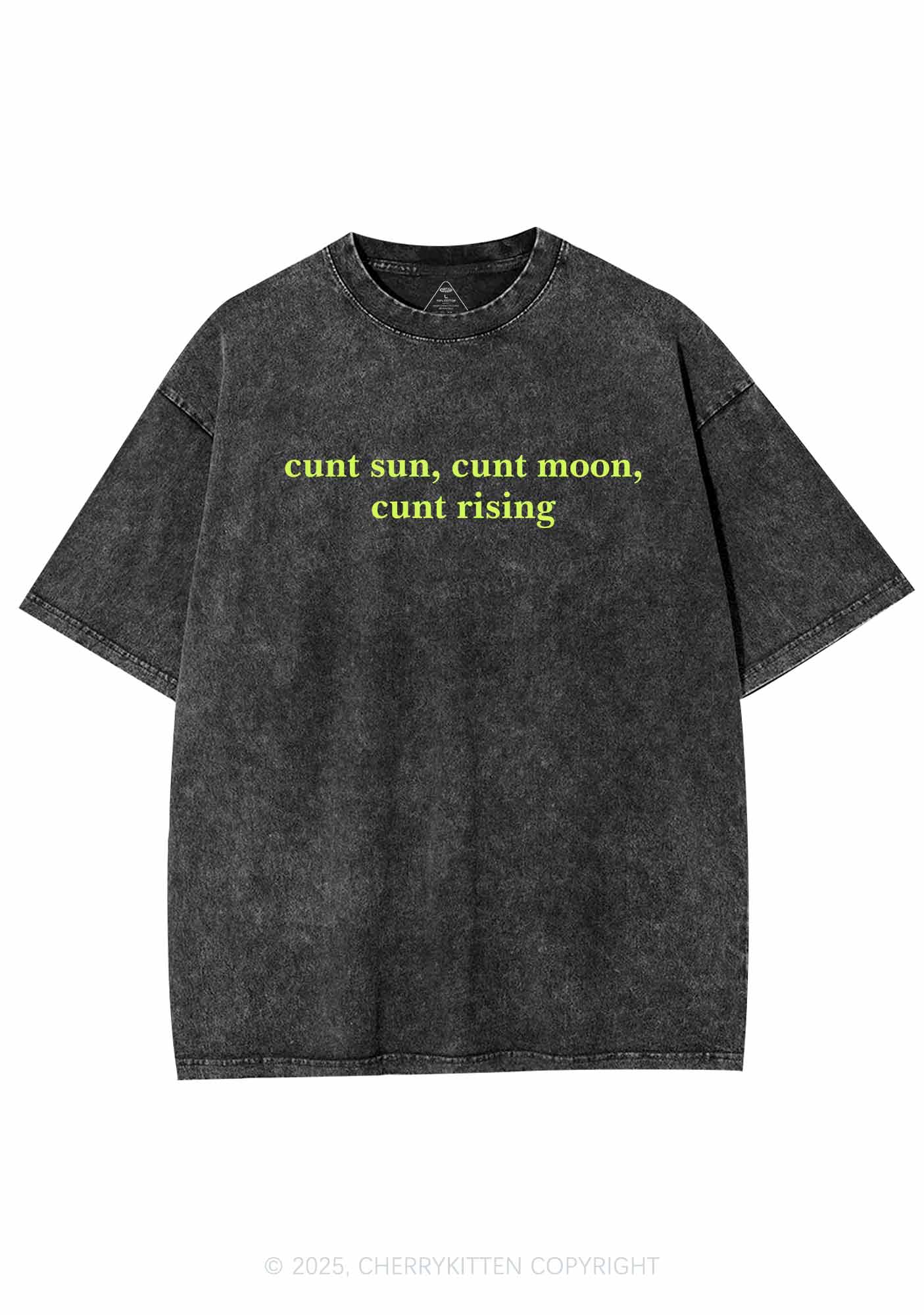 Sun Moon Rising Y2K Shirts Washed Tee Cherrykitten - Image 3