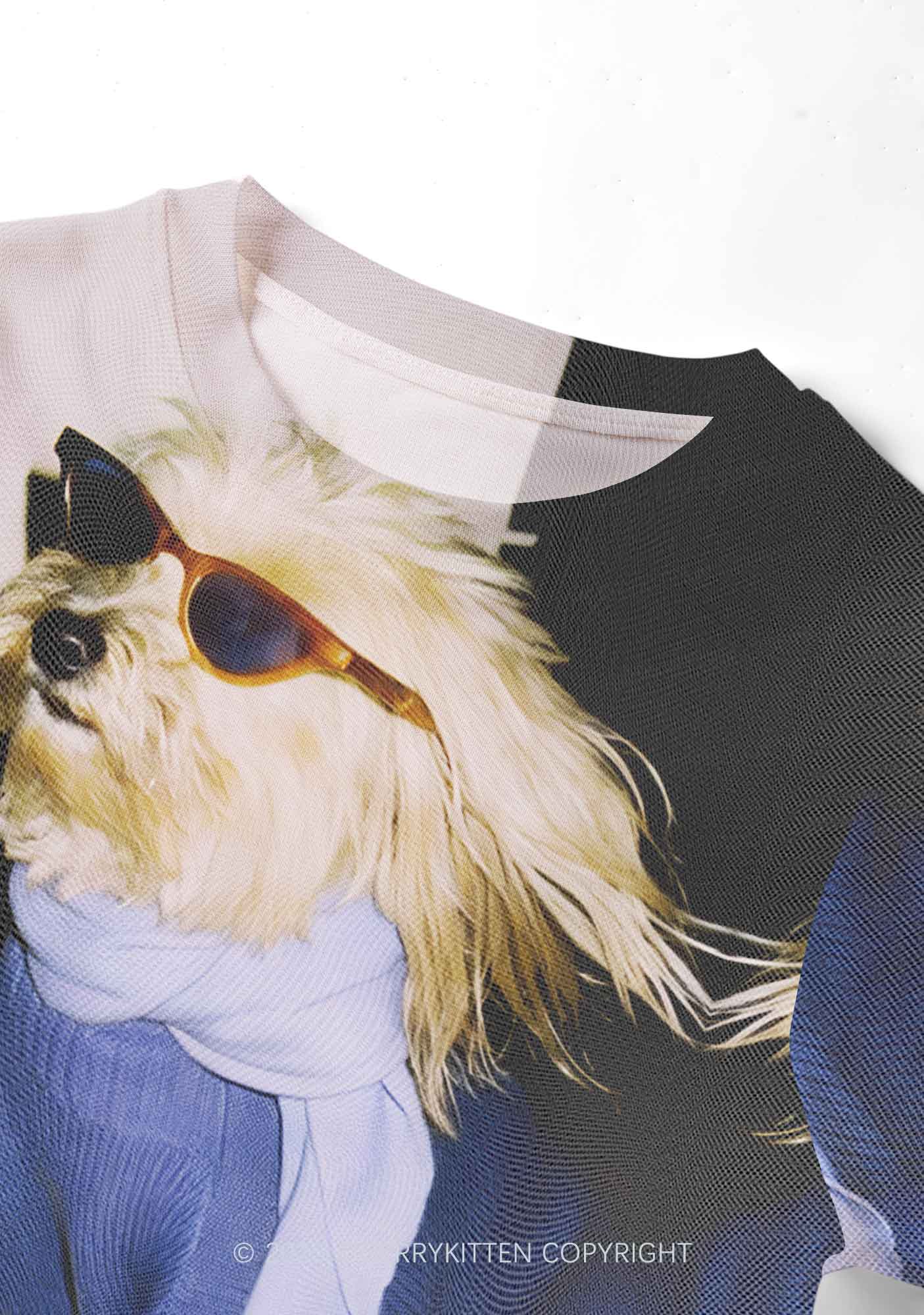 Sunglasses Puppy Y2K Mesh Crop Top Cherrykitten - Image 2