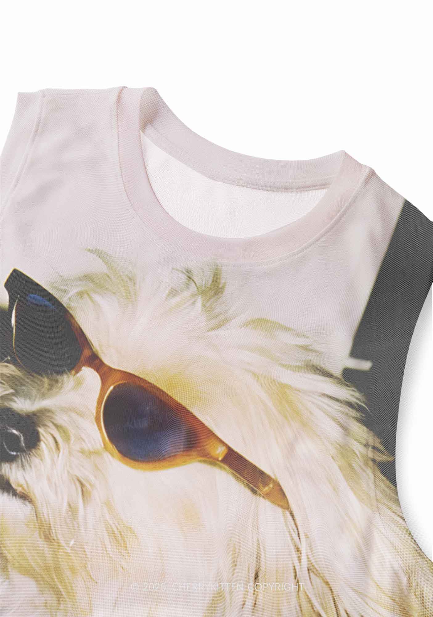 Sunglasses Puppy Y2K Mesh Muscle Tank Cherrykitten - Image 2