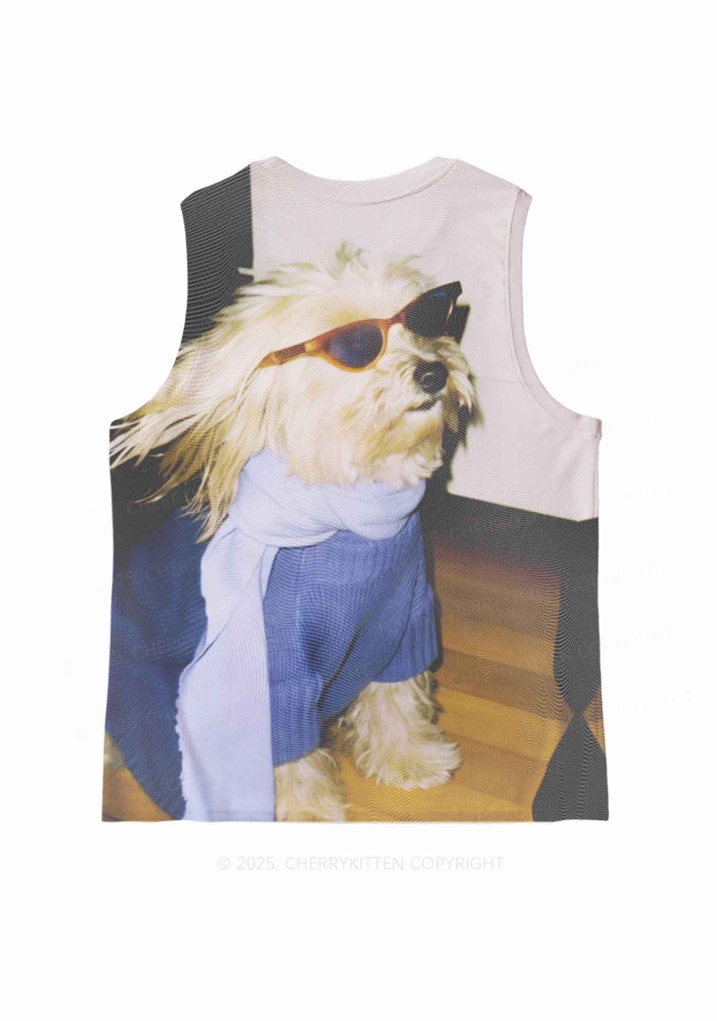 Sunglasses Puppy Y2K Mesh Muscle Tank Cherrykitten - Image 3