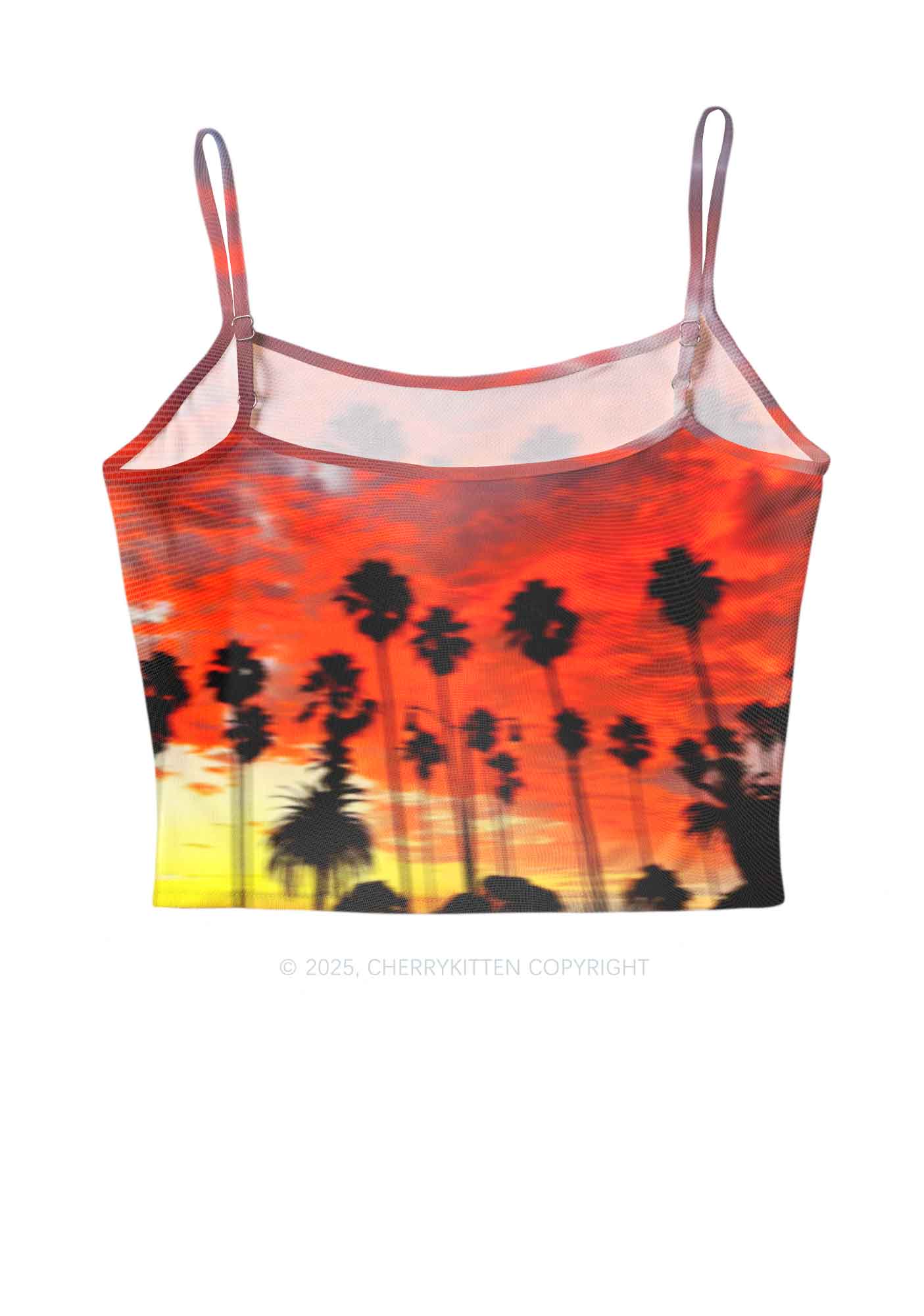 Sunset Palms Y2K Mesh Cami Tank Cherrykitten - Image 3