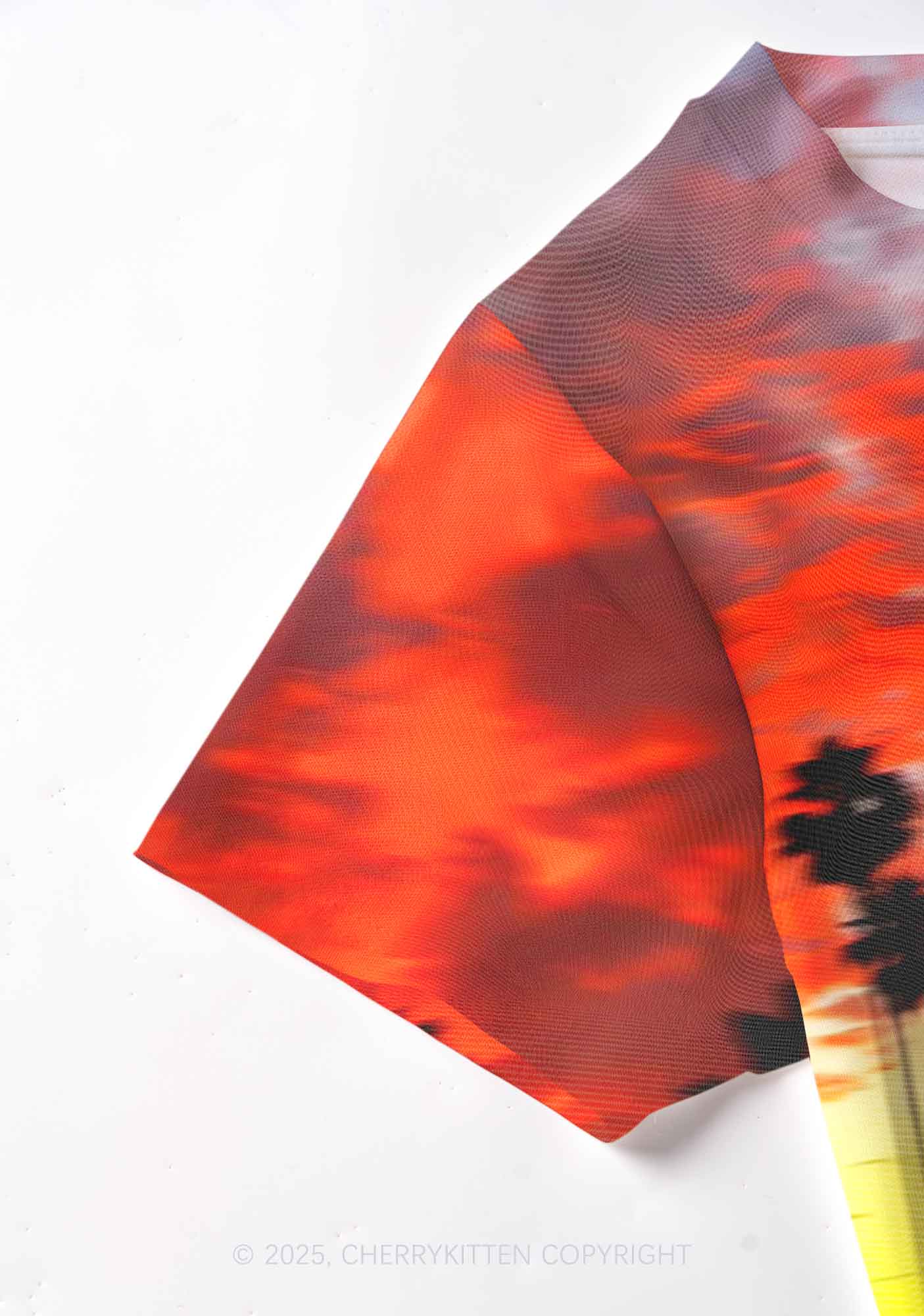 Sunset Palms Y2K Mesh Crop Top Cherrykitten - Image 5
