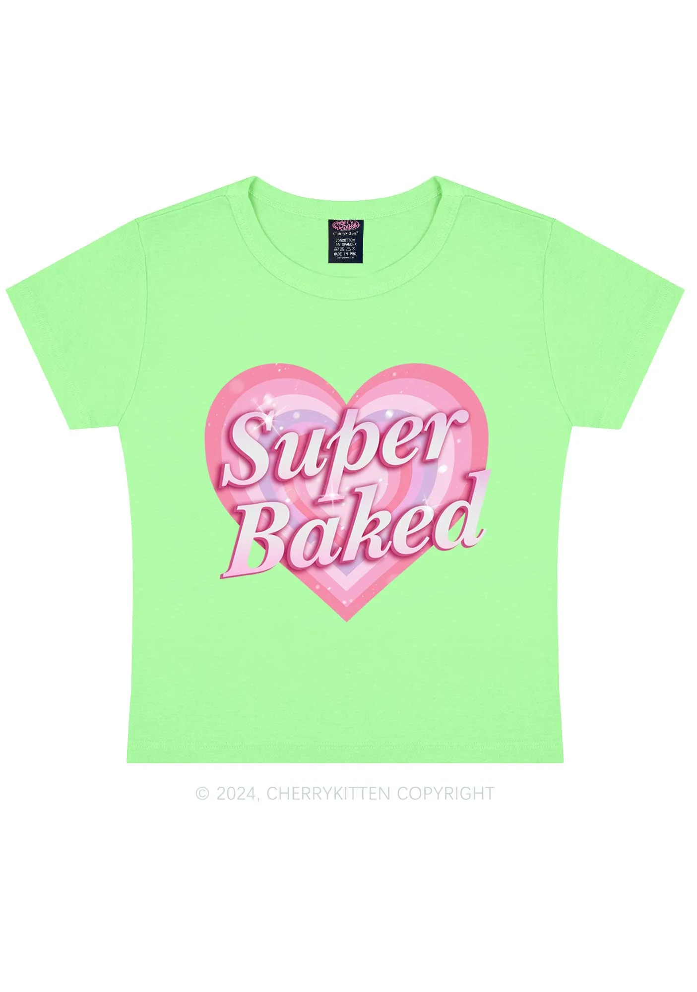 Super Baked Y2K Baby Tee Cherrykitten - Image 12