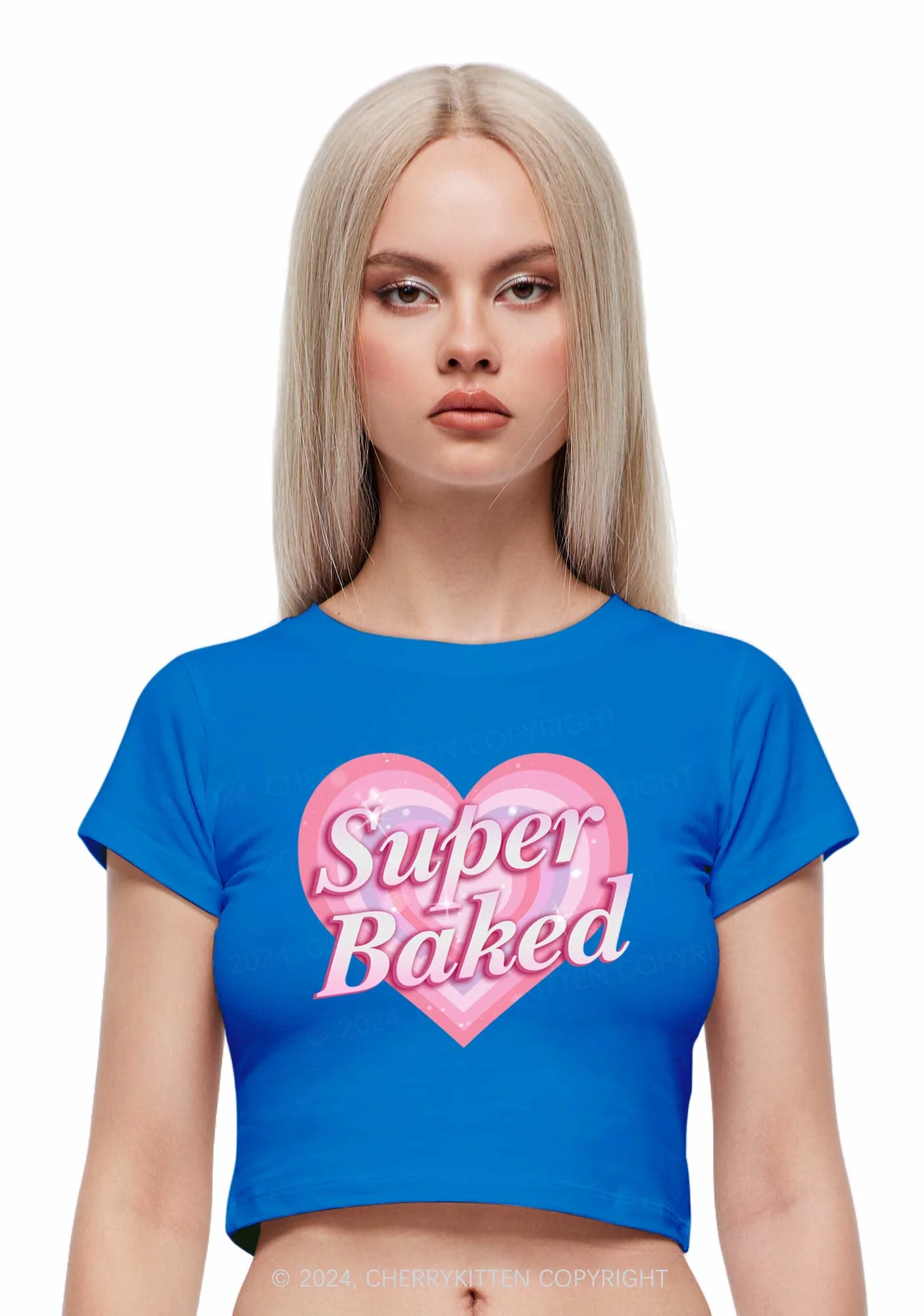 Super Baked Y2K Baby Tee Cherrykitten - Image 2