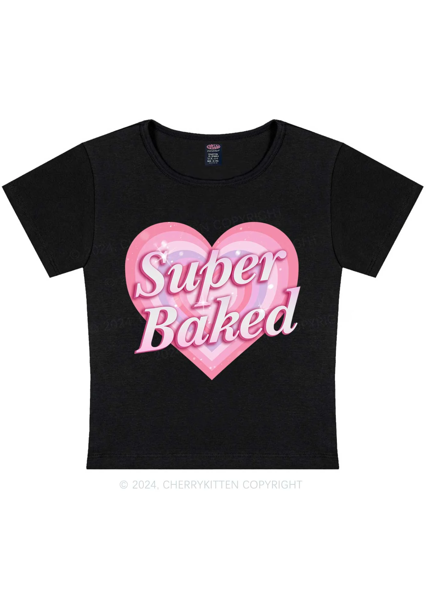 Super Baked Y2K Baby Tee Cherrykitten - Image 4