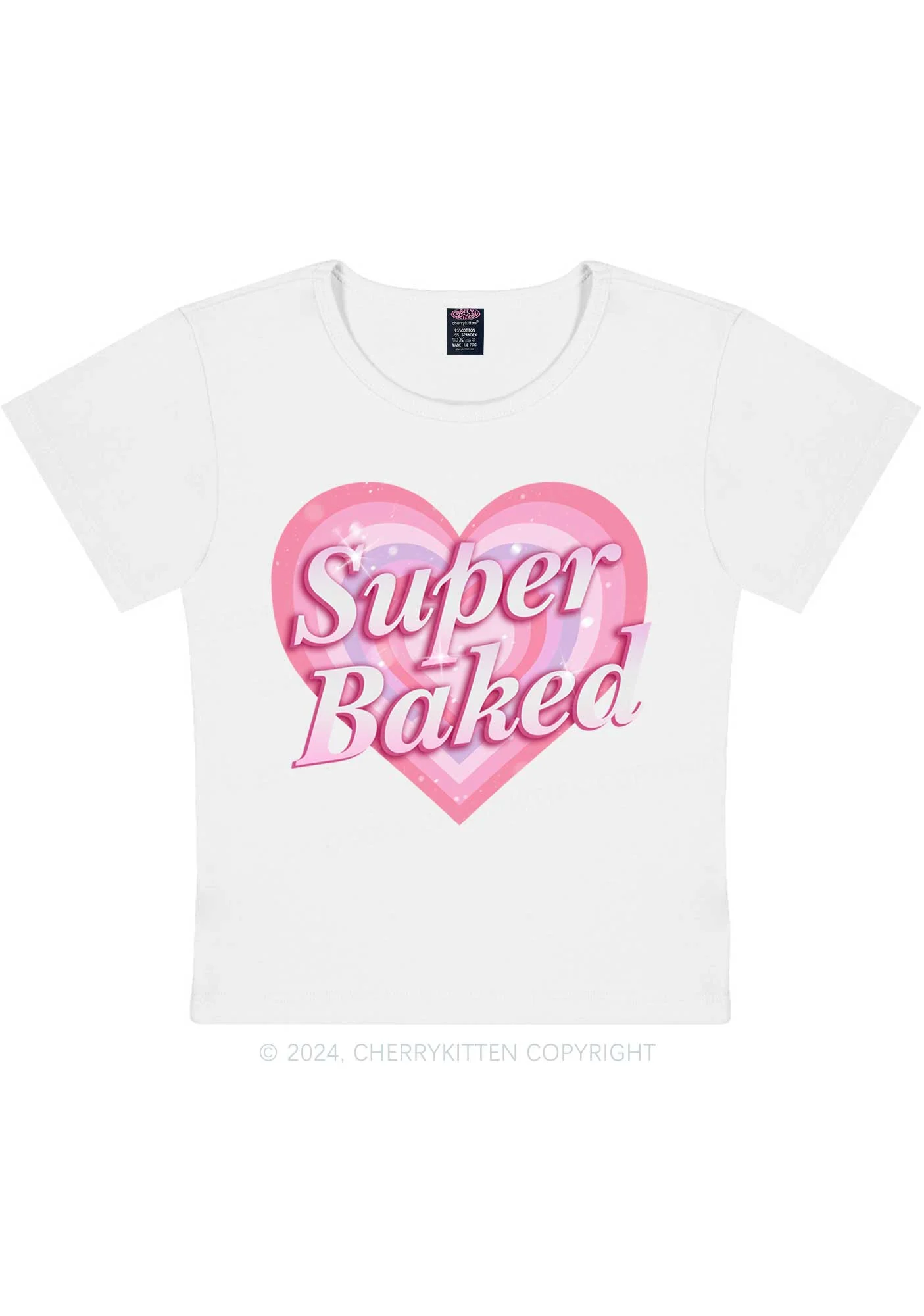 Super Baked Y2K Baby Tee Cherrykitten - Image 5