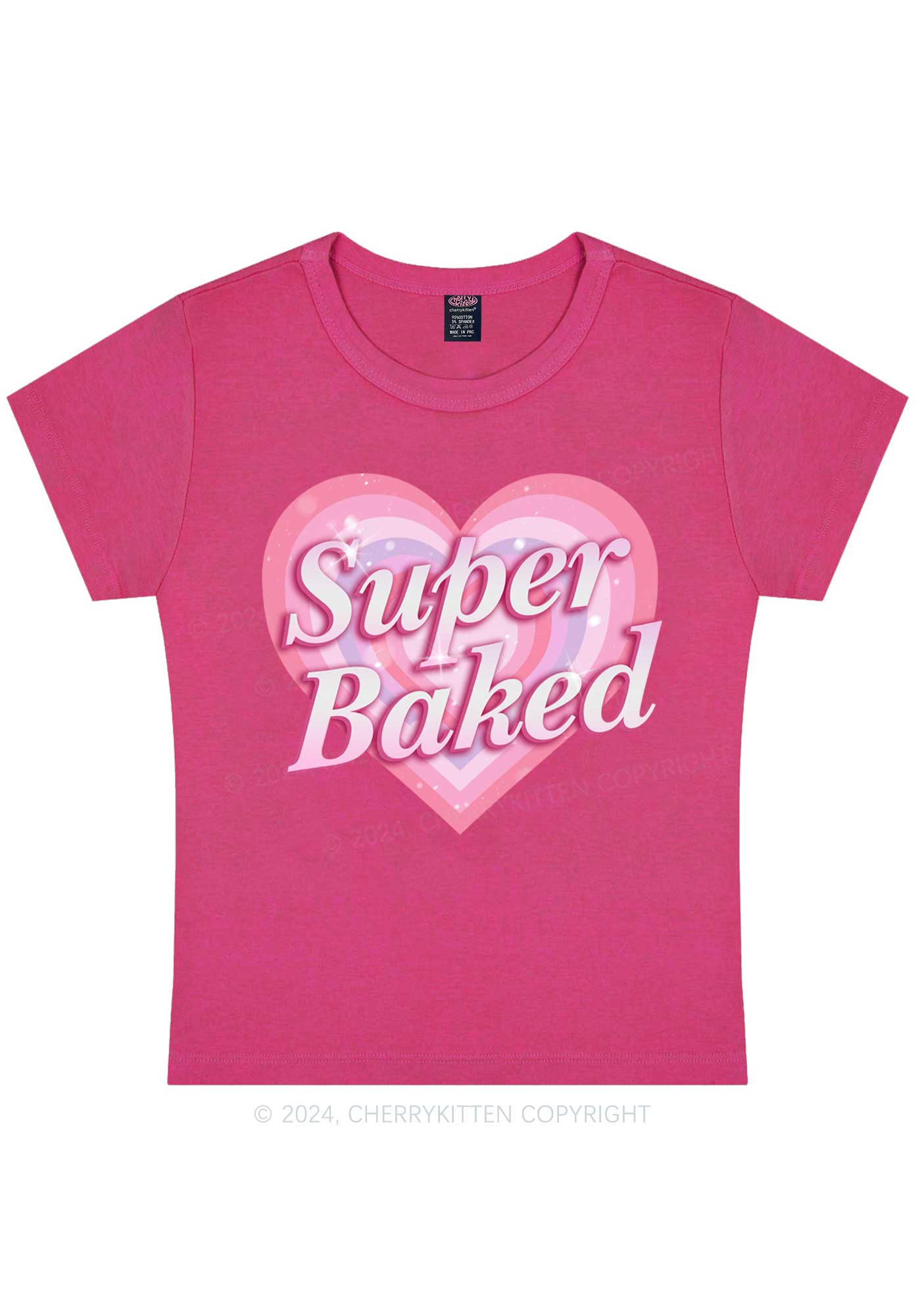 Super Baked Y2K Baby Tee Cherrykitten - Image 7