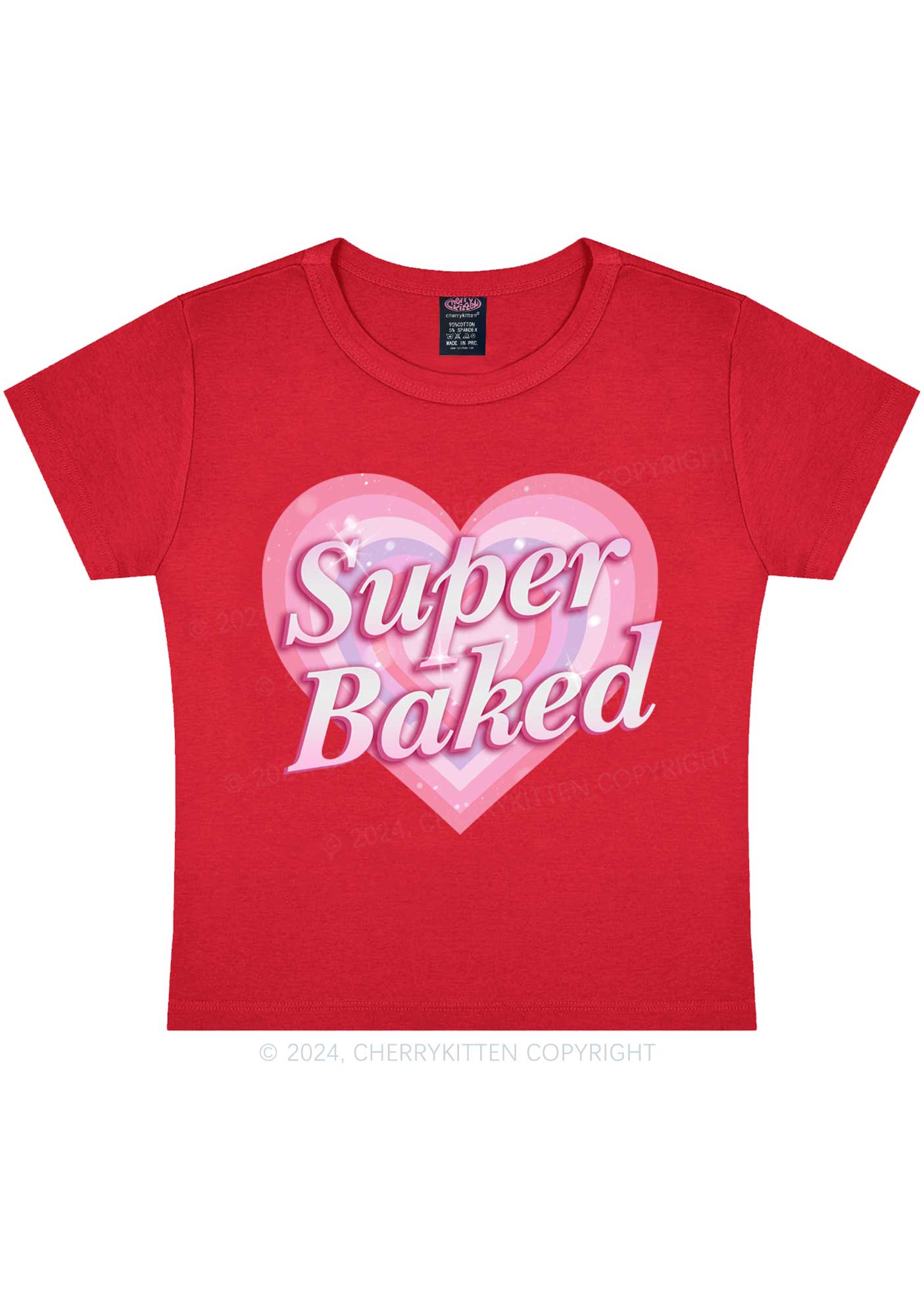 Super Baked Y2K Baby Tee Cherrykitten - Image 8