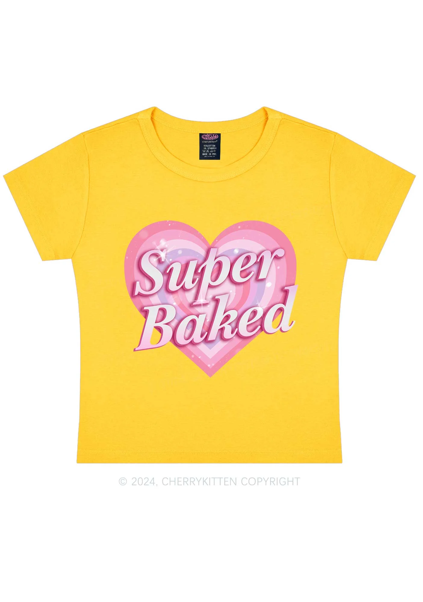 Super Baked Y2K Baby Tee Cherrykitten - Image 9