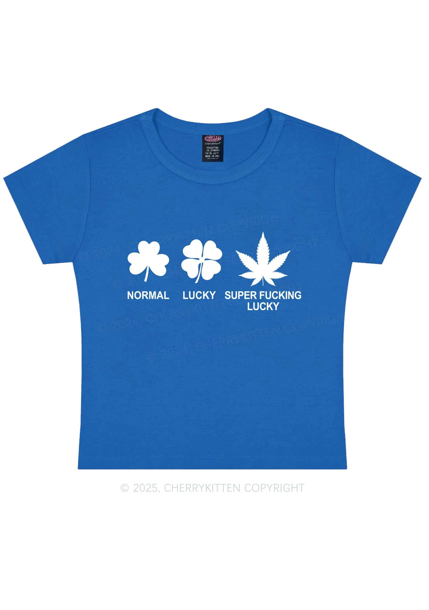 Super Fxxking Lucky St Patricks Y2K Baby Tee Cherrykitten - Image 12