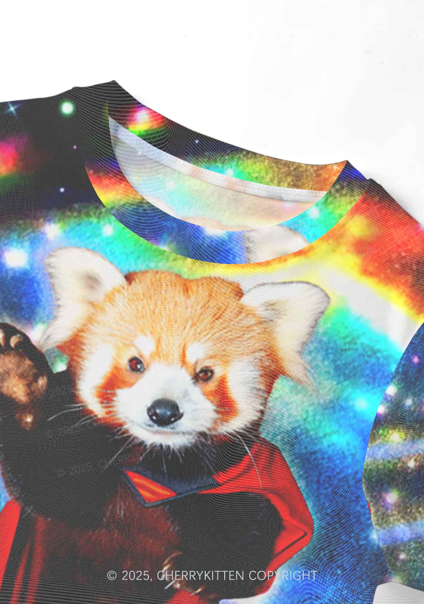 Super Raccoon Y2K Mesh Crop Top Cherrykitten - Image 4
