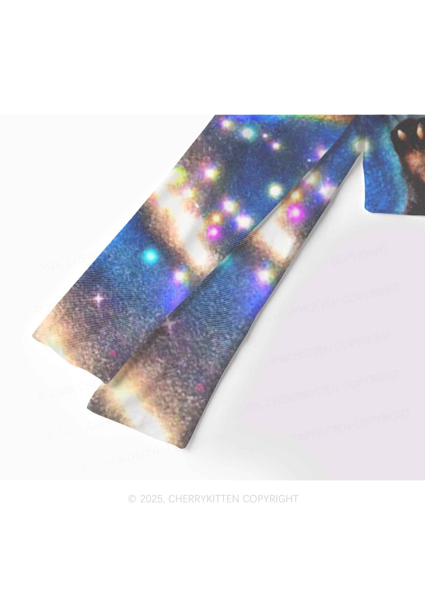 Super Raccoon Y2K Mesh Long Sleeve Crop Top Cherrykitten - Image 4
