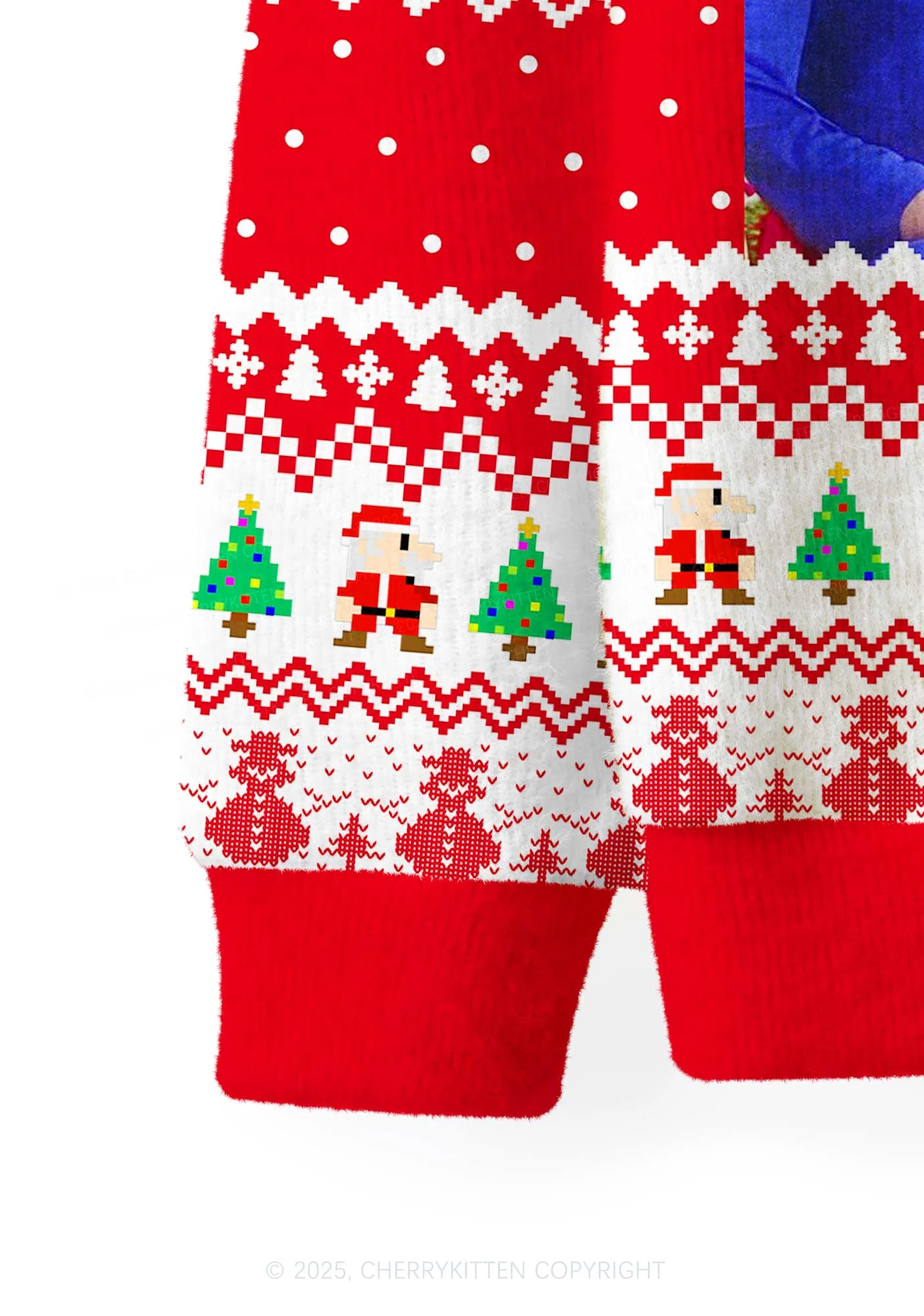 Super Santa Y2K Christmas Cardigan Knit Sweatshirt Cherrykitten - Image 6