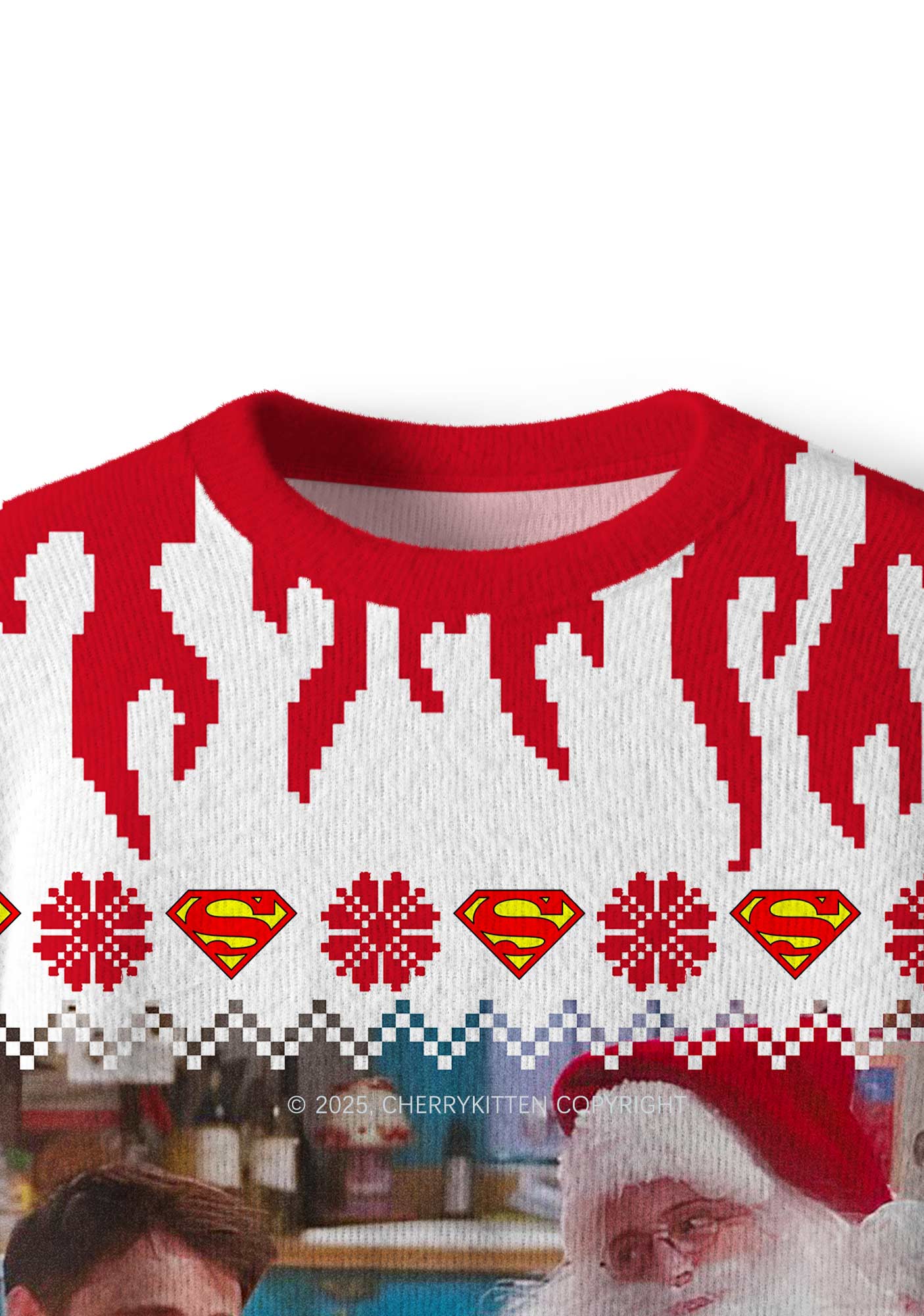 Super Santa Y2K Christmas Knit Sweatshirt Cherrykitten - Image 5