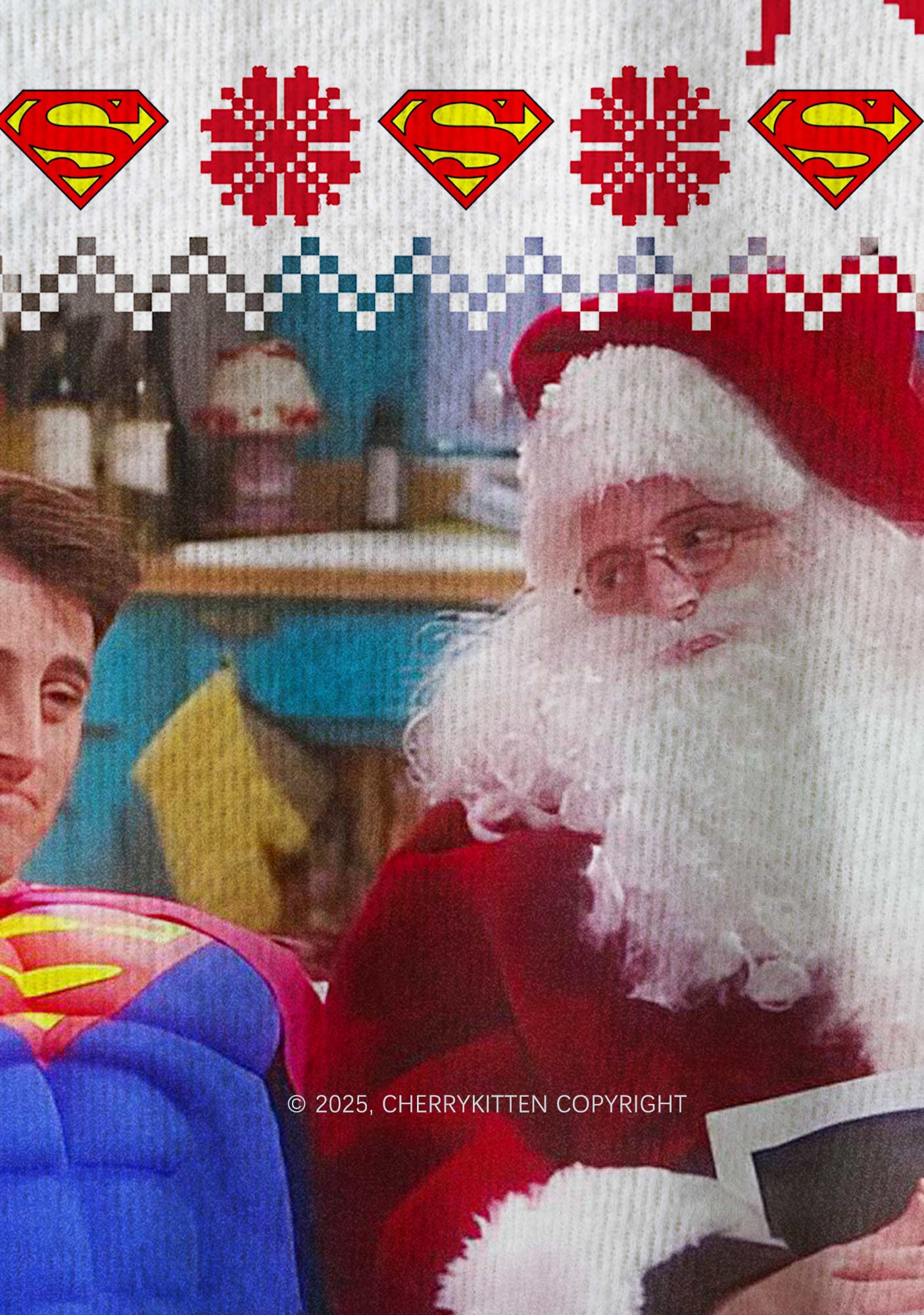 Super Santa Y2K Christmas Knit Sweatshirt Cherrykitten - Image 6