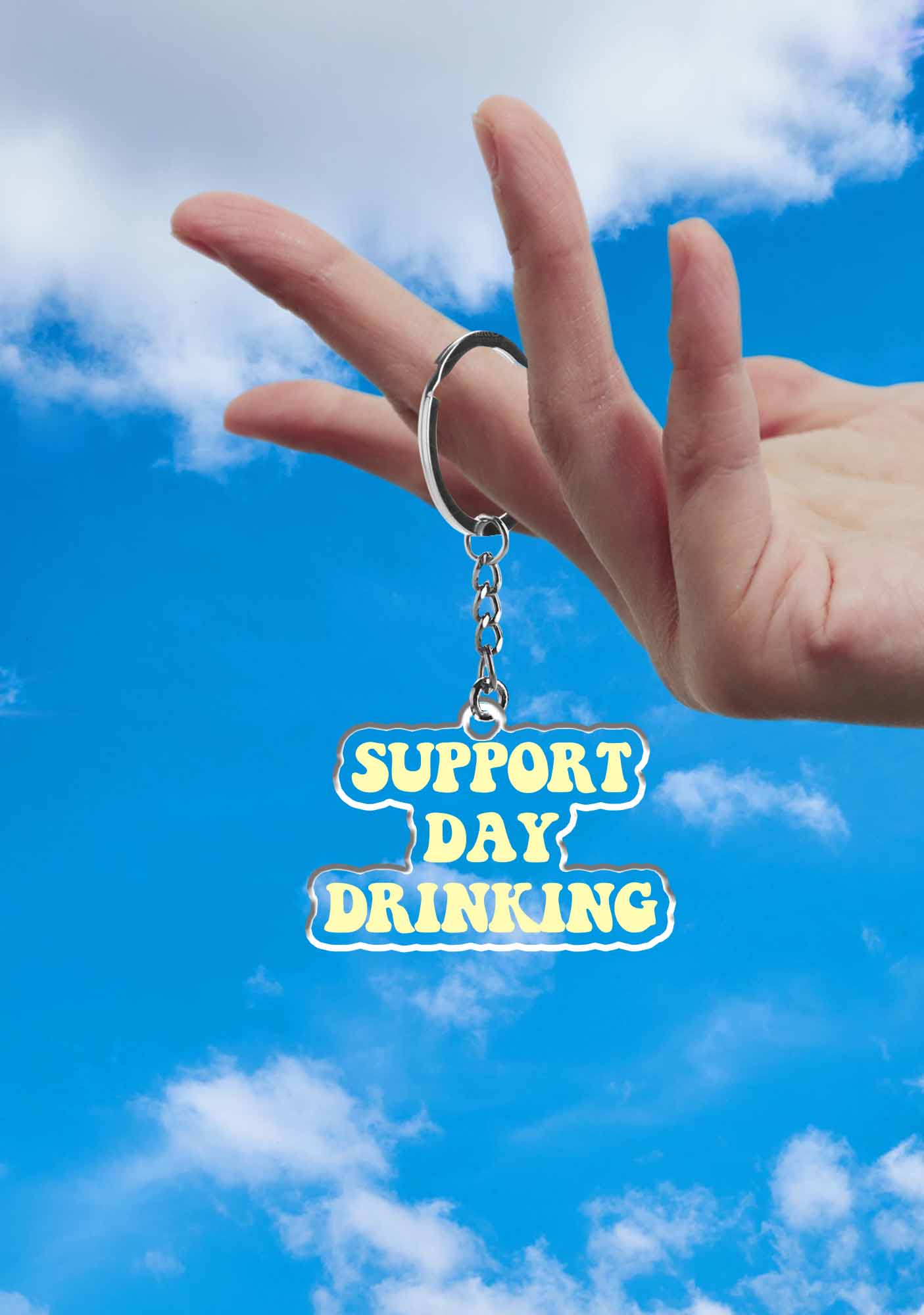 Support Day Drinking 1Pc Y2K Keychain Cherrykitten - Image 2