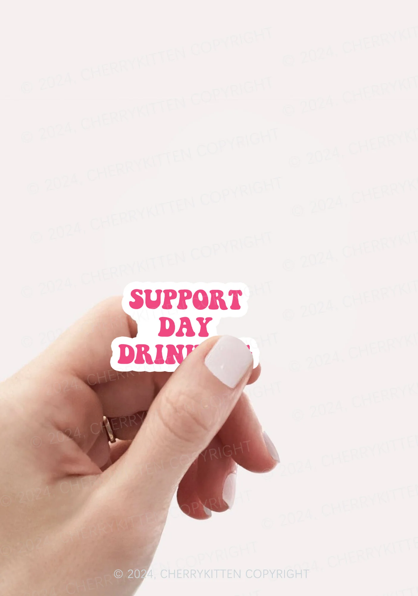 Support Day Drinking 1Pc Y2K Sticker Cherrykitten - Image 2