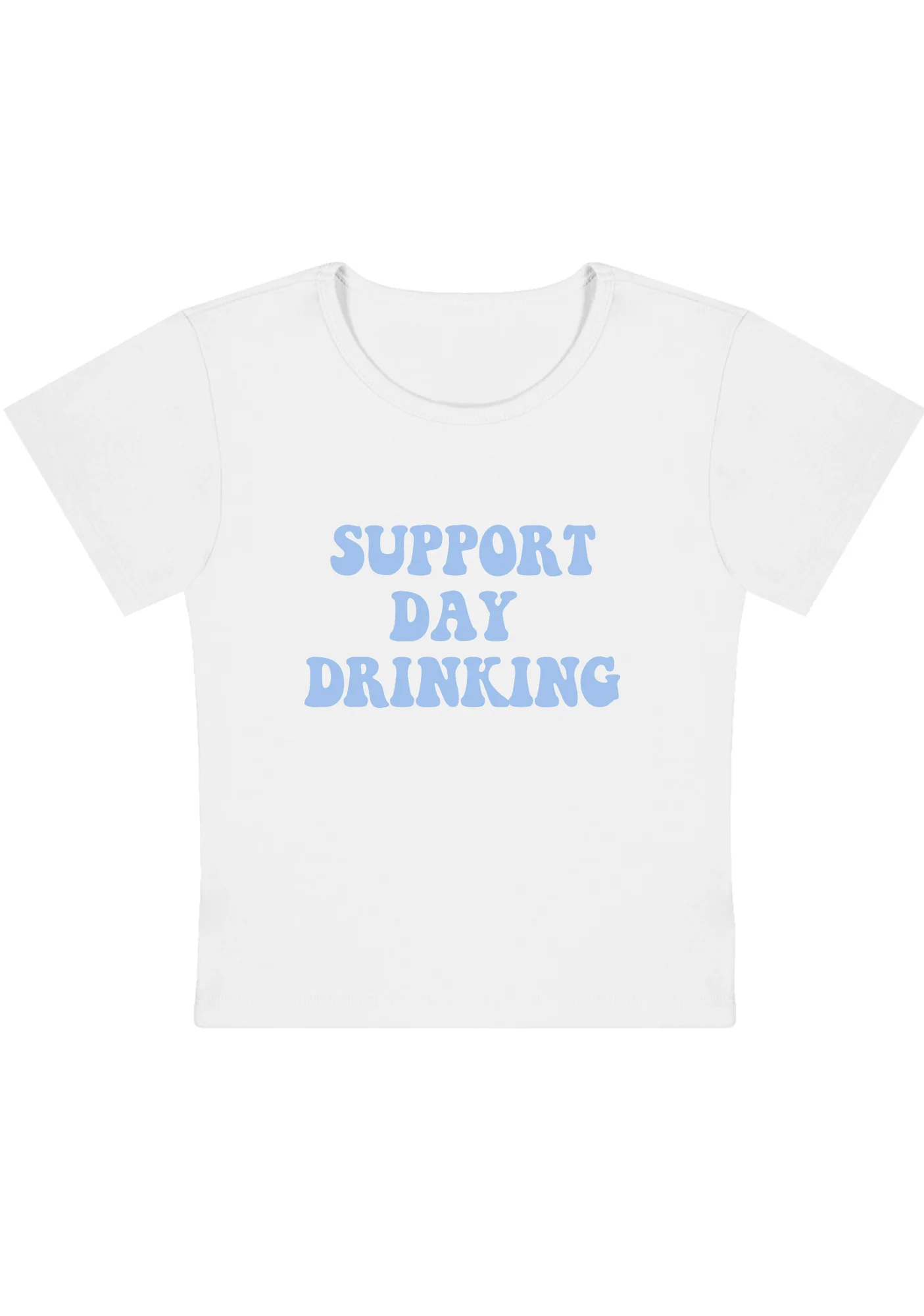 Support Day Drinking Y2K Baby Tee - Image 2