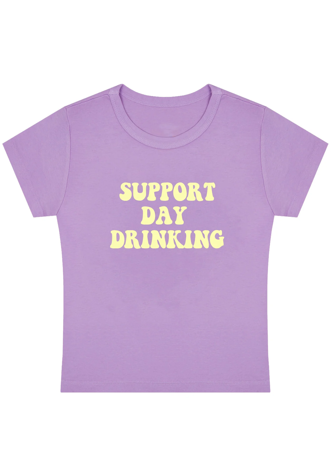 Support Day Drinking Y2K Baby Tee - Image 4