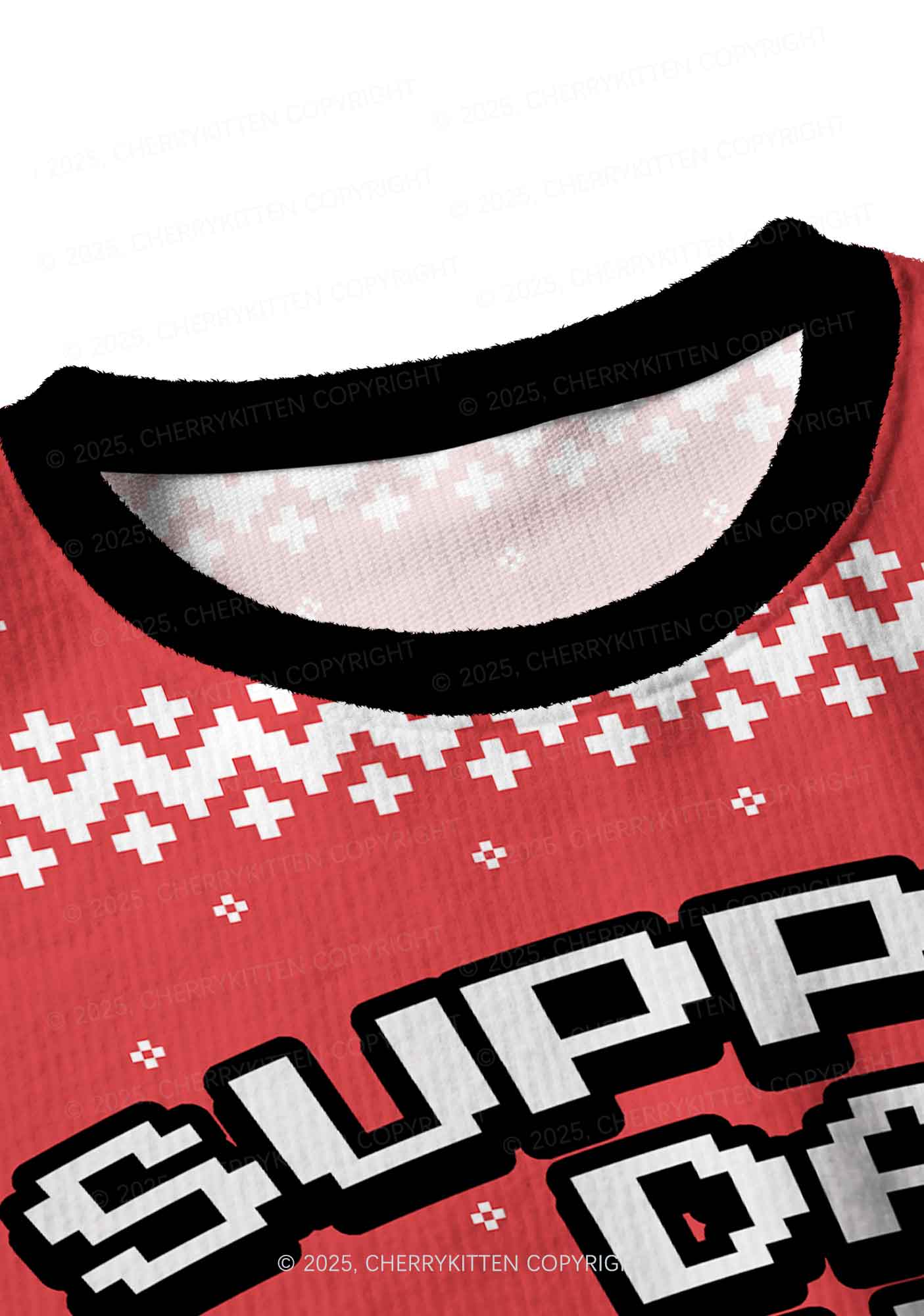 Support Day Drinking Y2K Christmas Crop Knit Sweatshirt Cherrykitten - Image 4
