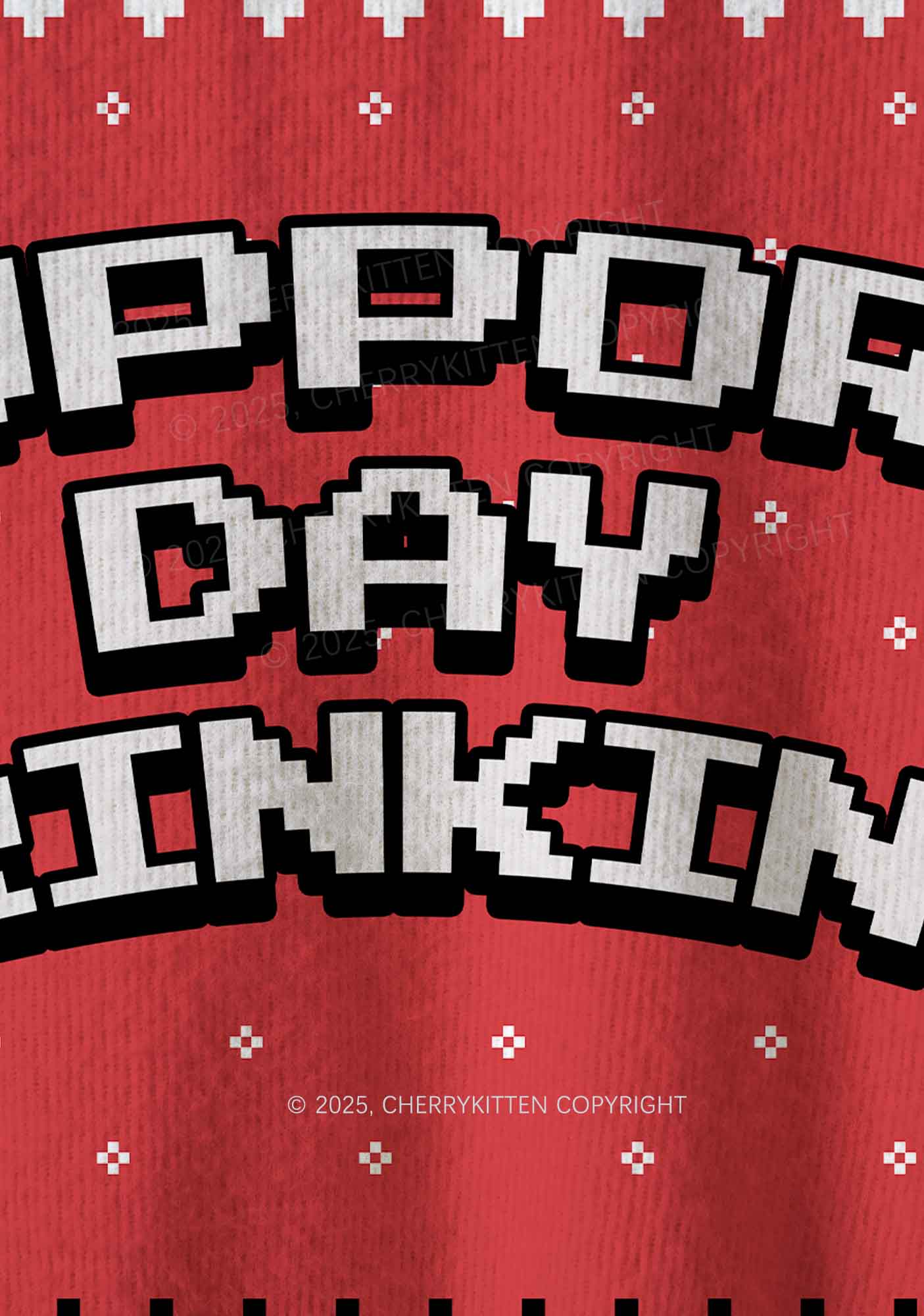 Support Day Drinking Y2K Christmas Knit Sweatshirt Cherrykitten - Image 4