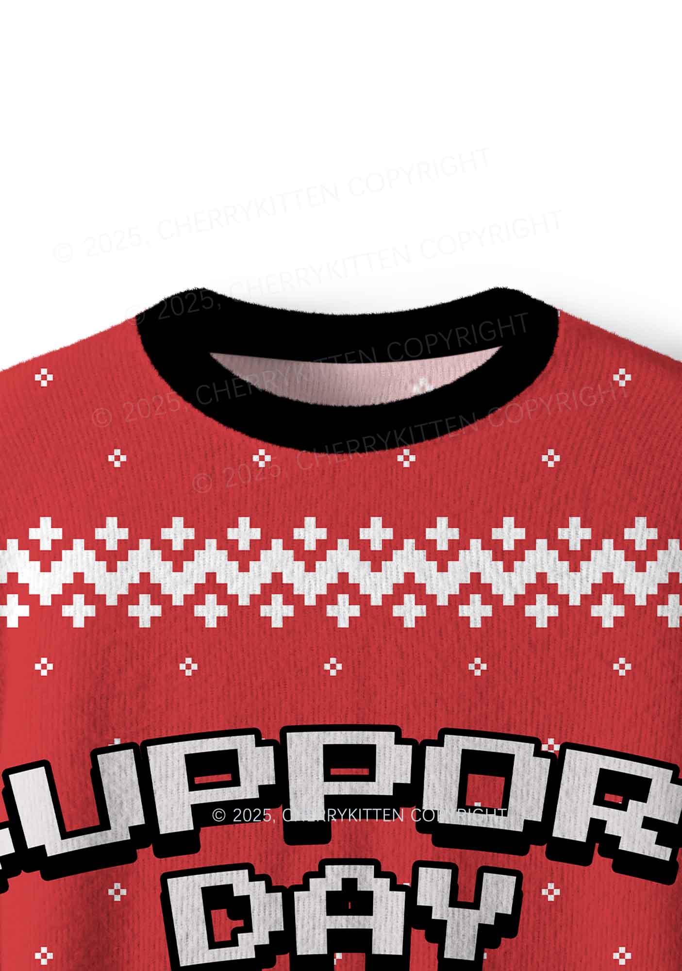 Support Day Drinking Y2K Christmas Knit Sweatshirt Cherrykitten - Image 5
