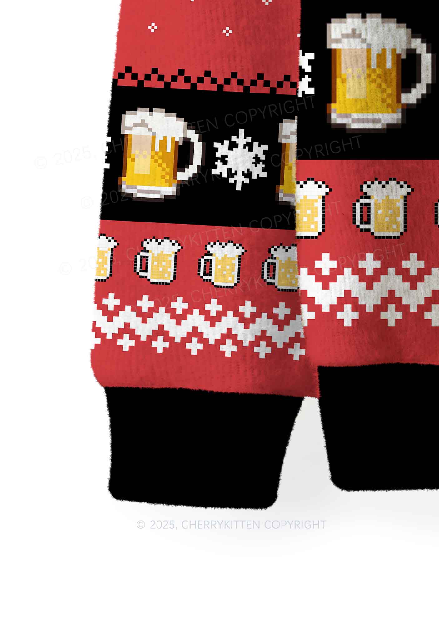 Support Day Drinking Y2K Christmas Knit Sweatshirt Cherrykitten - Image 6