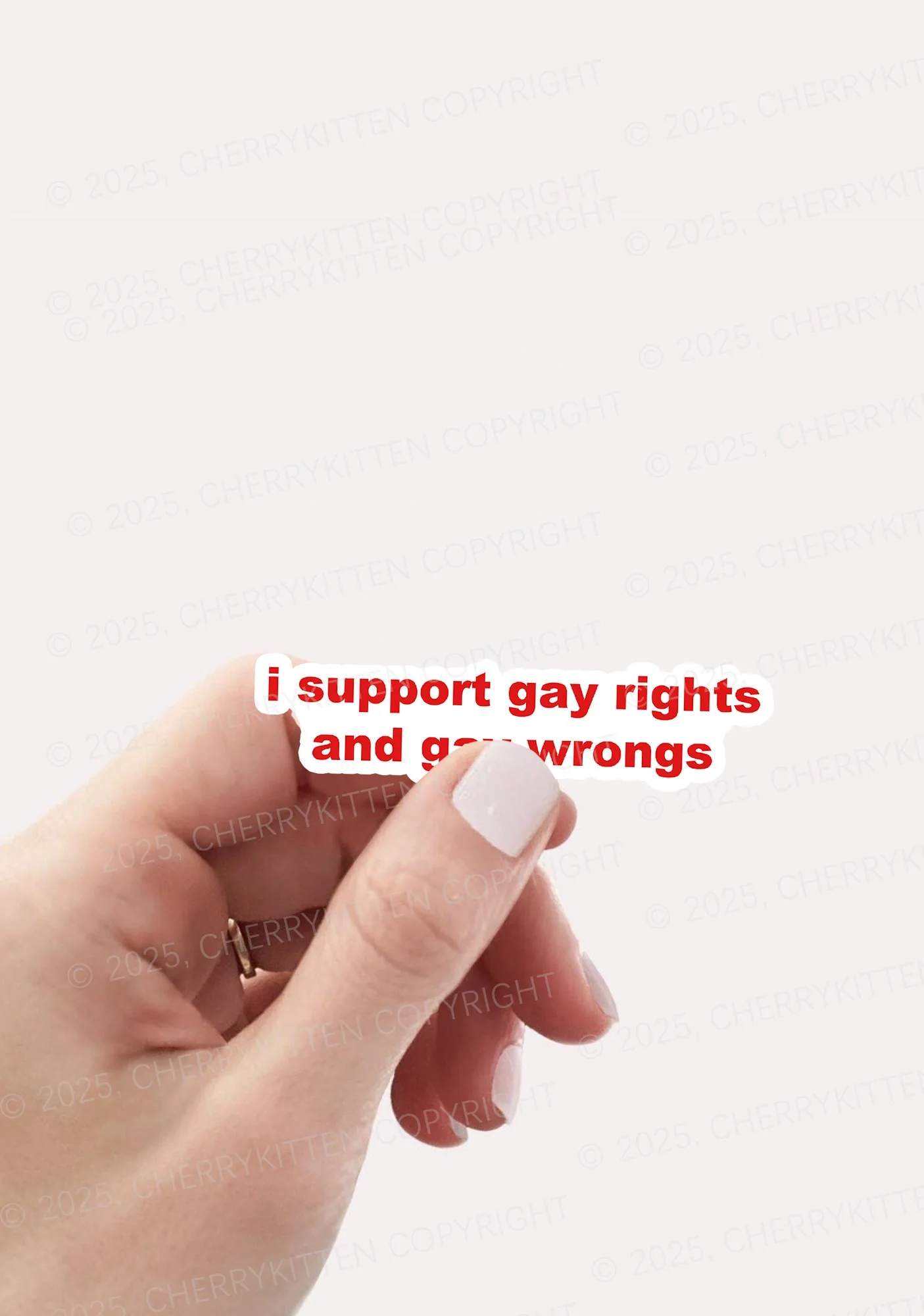 Support Gay Rights Pride 1Pc Y2K Sticker Cherrykitten - Image 2