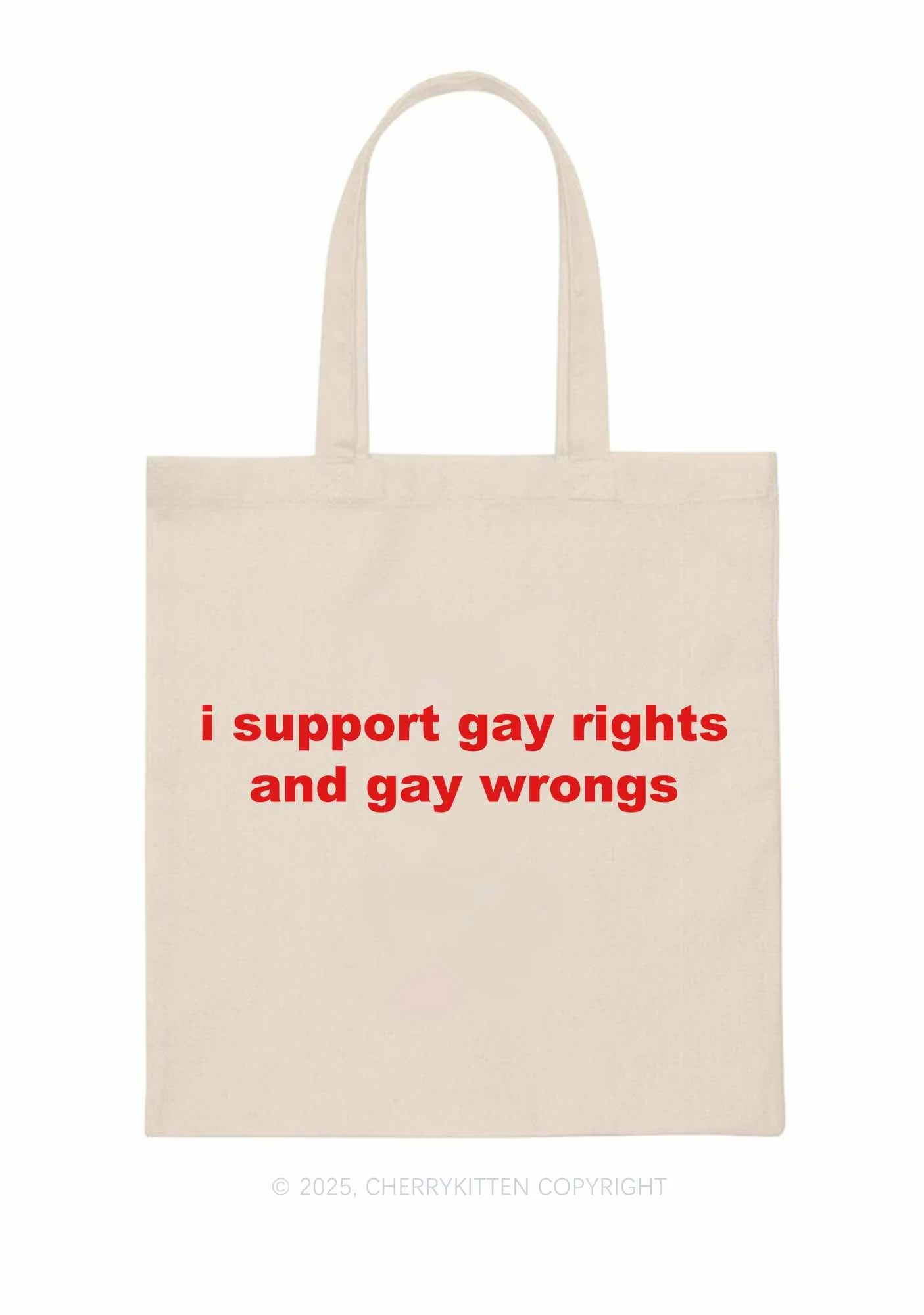 Support Gay Rights Pride Y2K Canvas Tote Bag Cherrykitten - Image 3