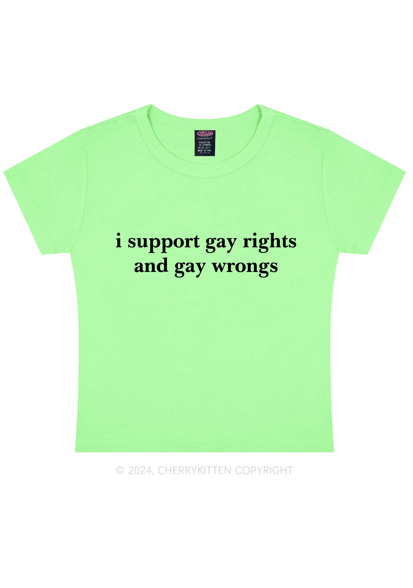 Support Gay Rights Y2K Baby Tee Cherrykitten - Image 12