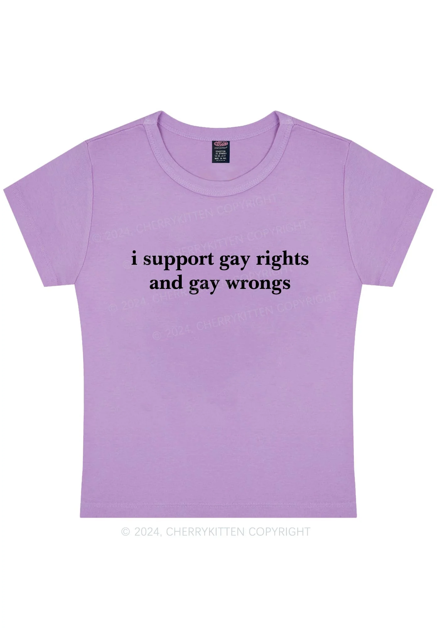 Support Gay Rights Y2K Baby Tee Cherrykitten - Image 9