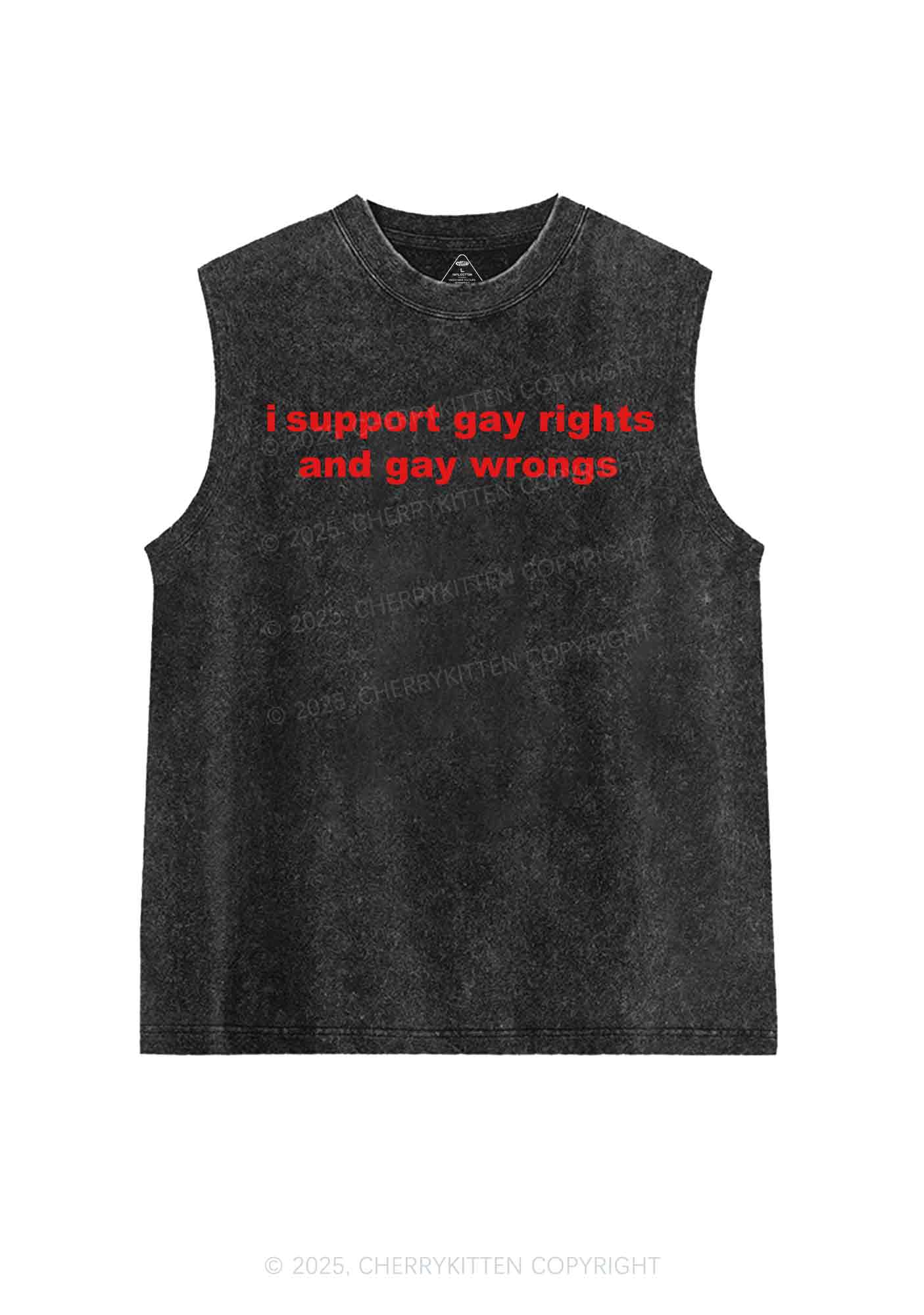 Support Gay Rights Y2K Washed Tank Cherrykitten - Image 3