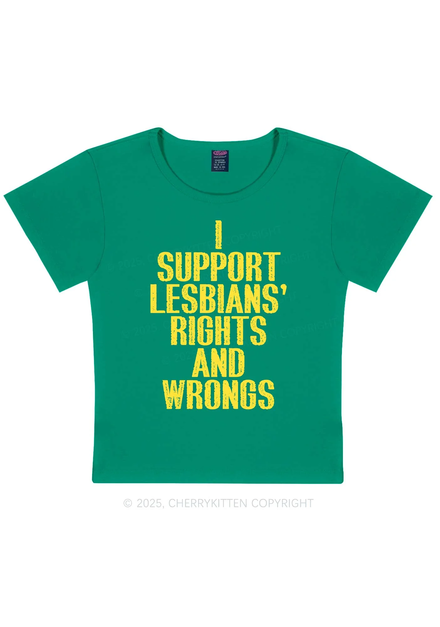 Support Lesbians Rights Pride Y2K Baby Tee Cherrykitten - Image 10