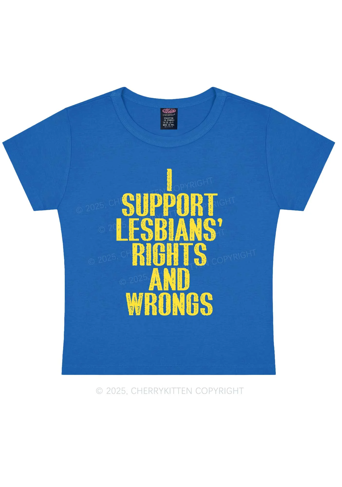 Support Lesbians Rights Pride Y2K Baby Tee Cherrykitten - Image 8