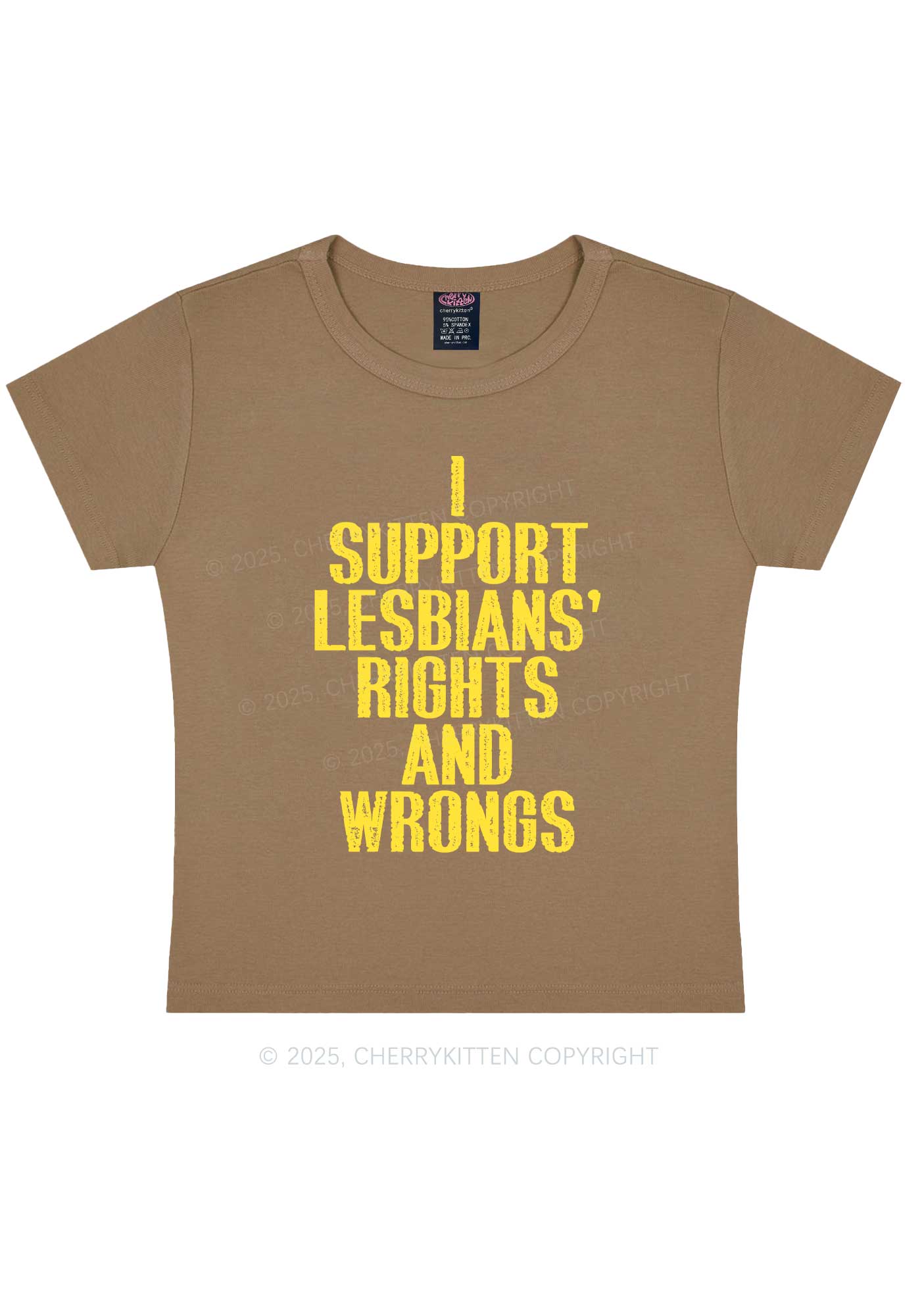 Support Lesbians Rights Pride Y2K Baby Tee Cherrykitten - Image 9