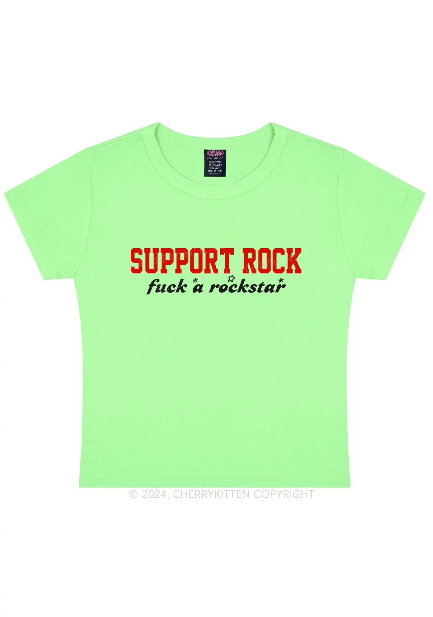 Support Rock Y2K Baby Tee Cherrykitten - Image 12
