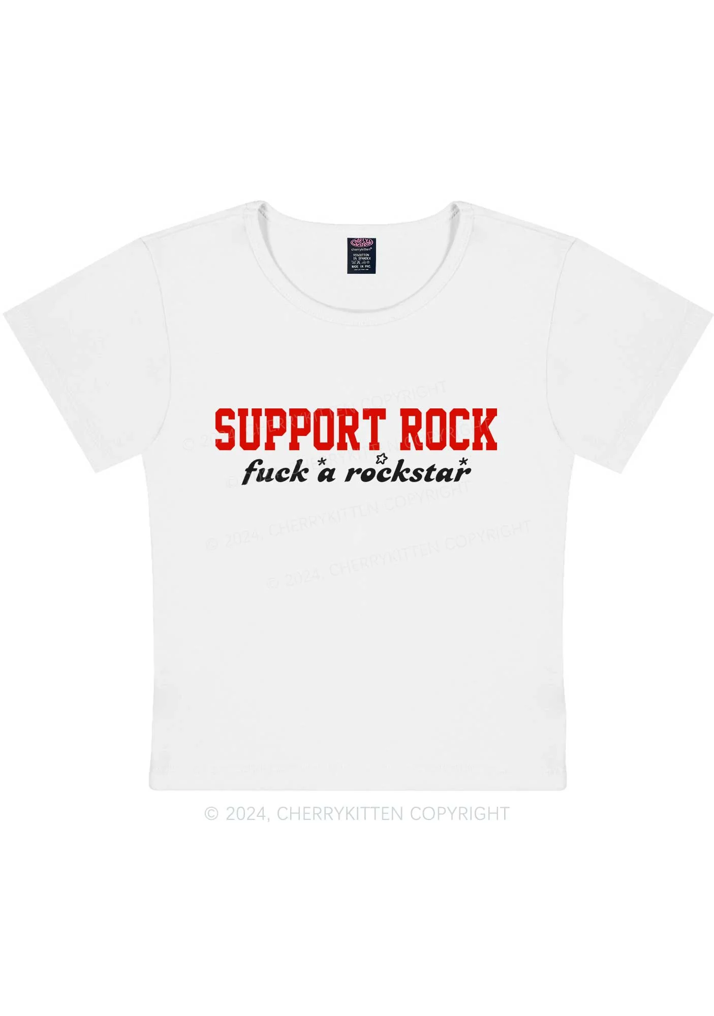 Support Rock Y2K Baby Tee Cherrykitten - Image 6