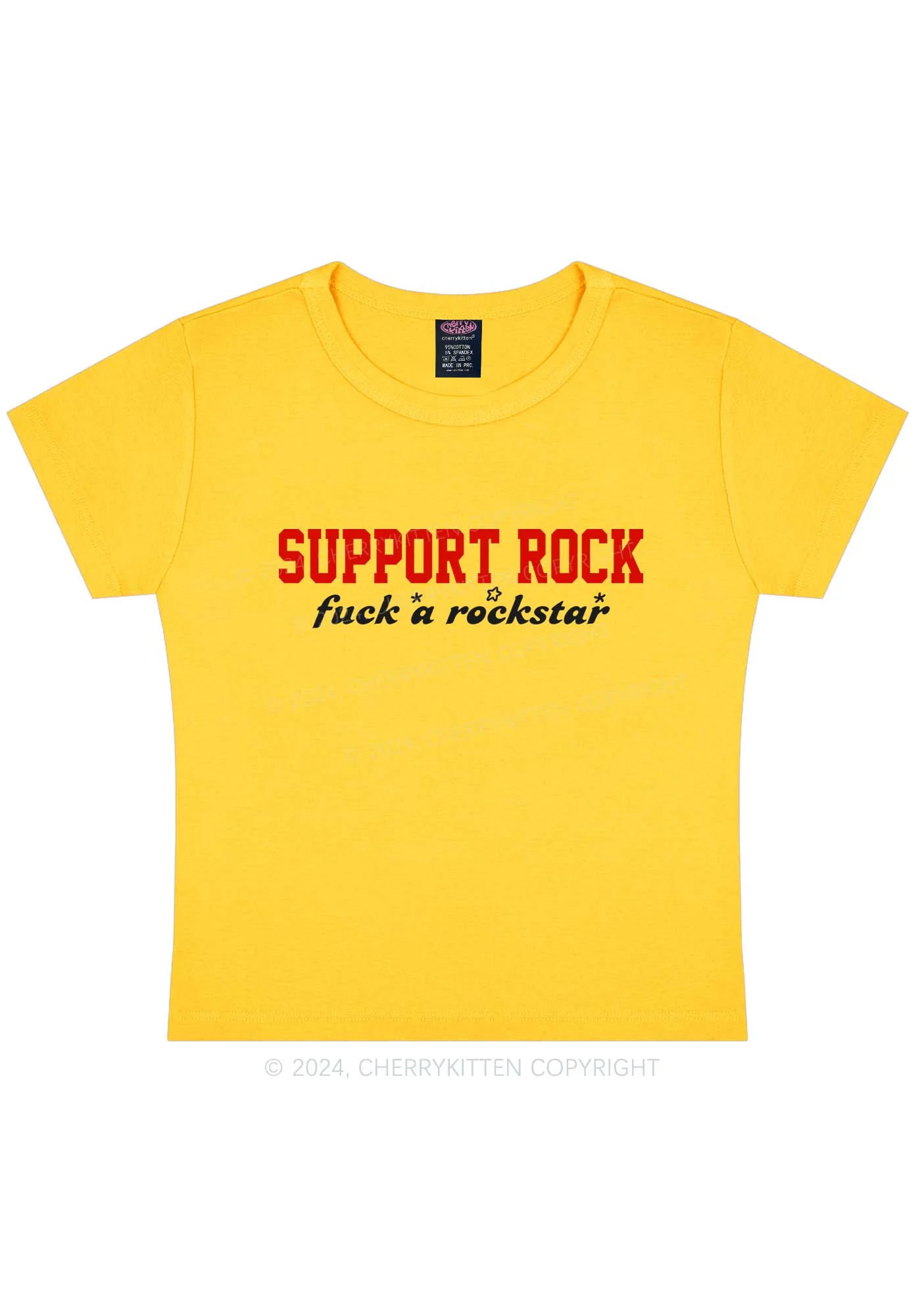Support Rock Y2K Baby Tee Cherrykitten - Image 8