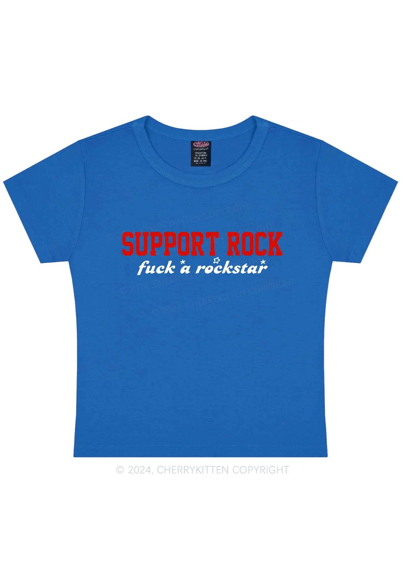 Support Rock Y2K Baby Tee Cherrykitten - Image 9