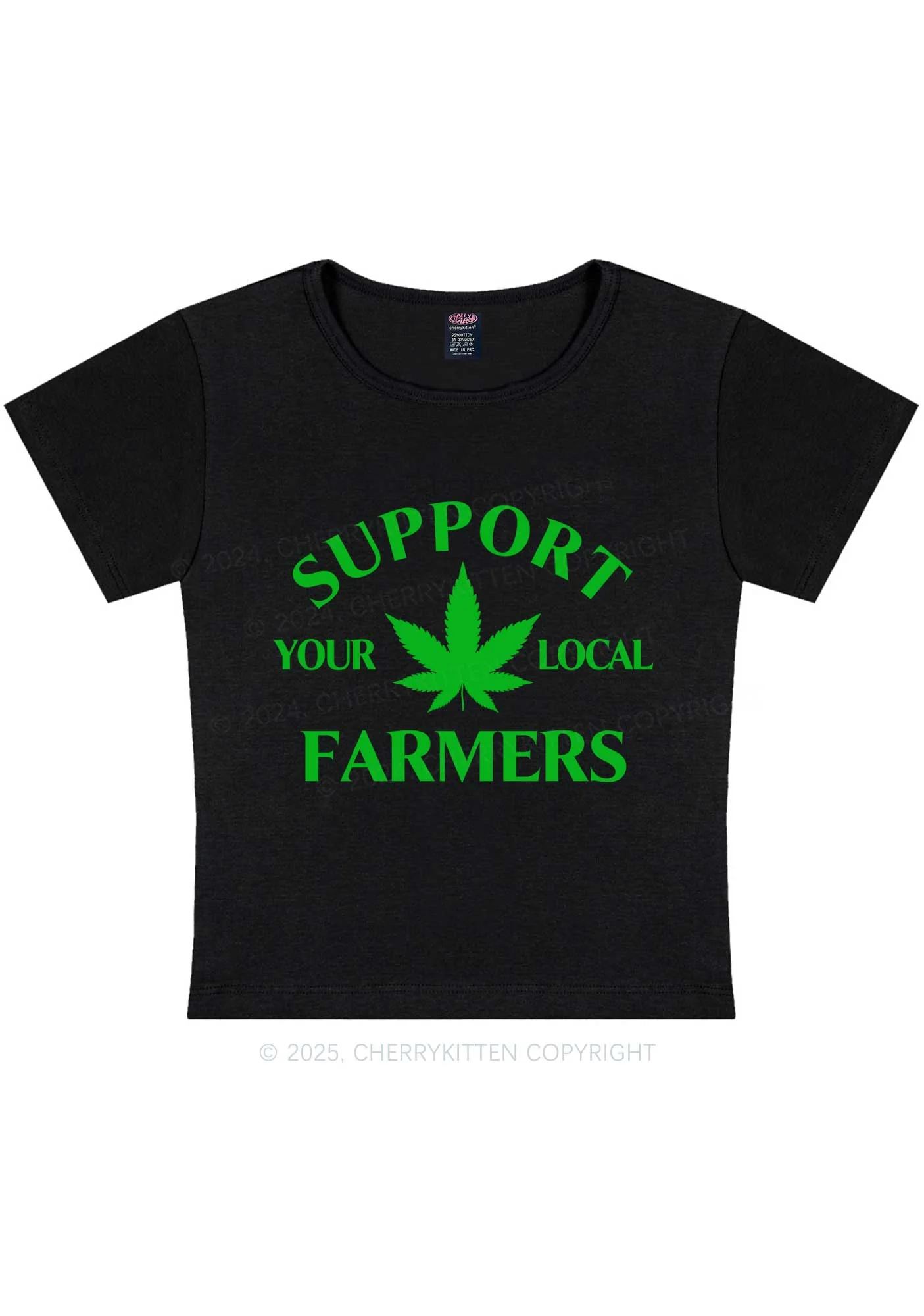 Support Your Local Farmers Y2K Baby Tee Cherrykitten - Image 3