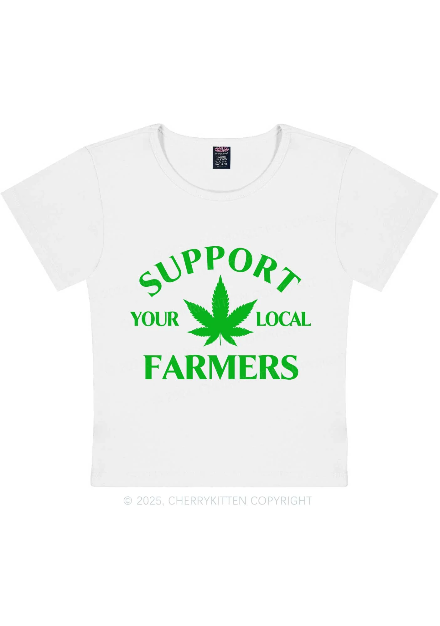 Support Your Local Farmers Y2K Baby Tee Cherrykitten - Image 5