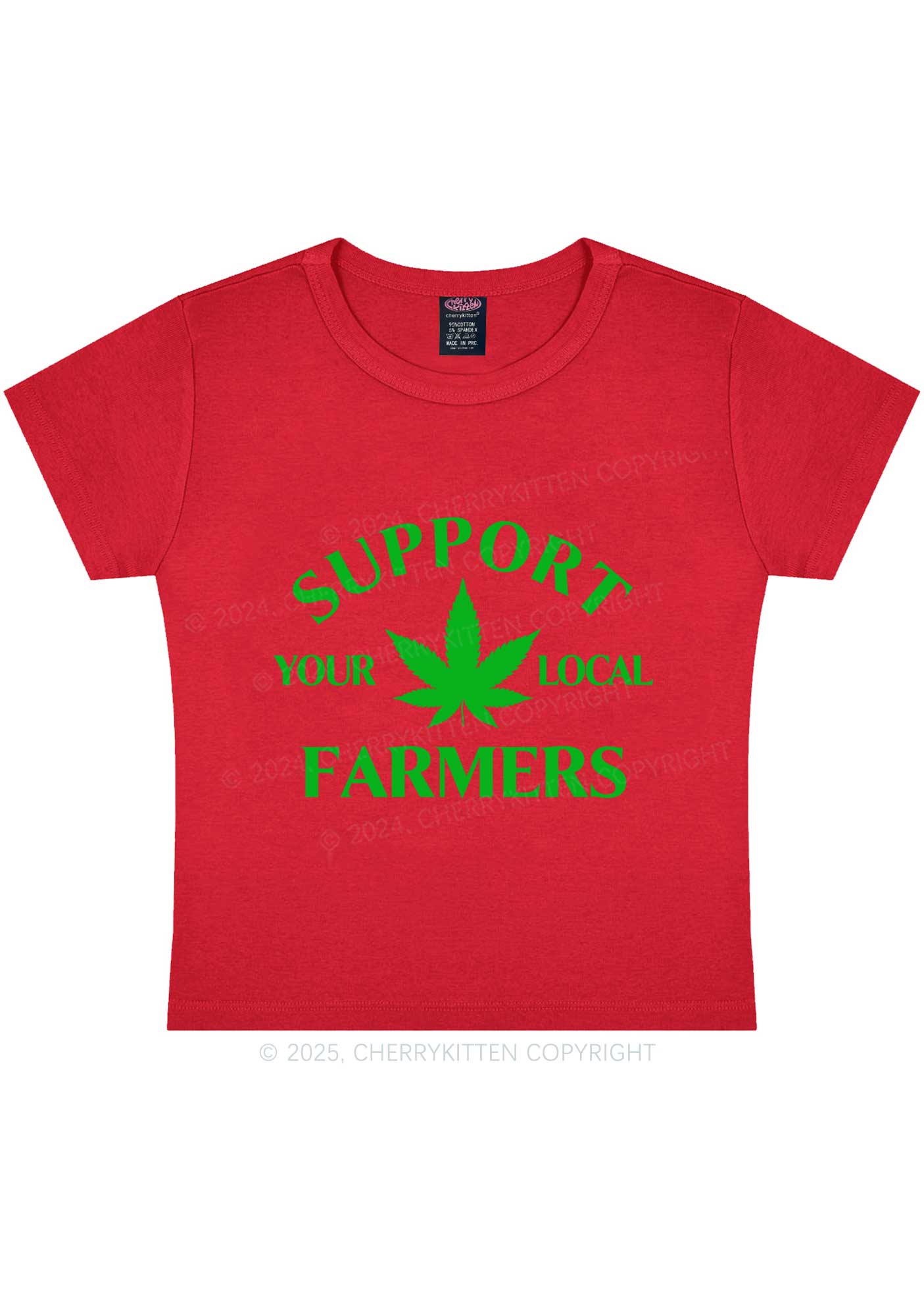 Support Your Local Farmers Y2K Baby Tee Cherrykitten - Image 8