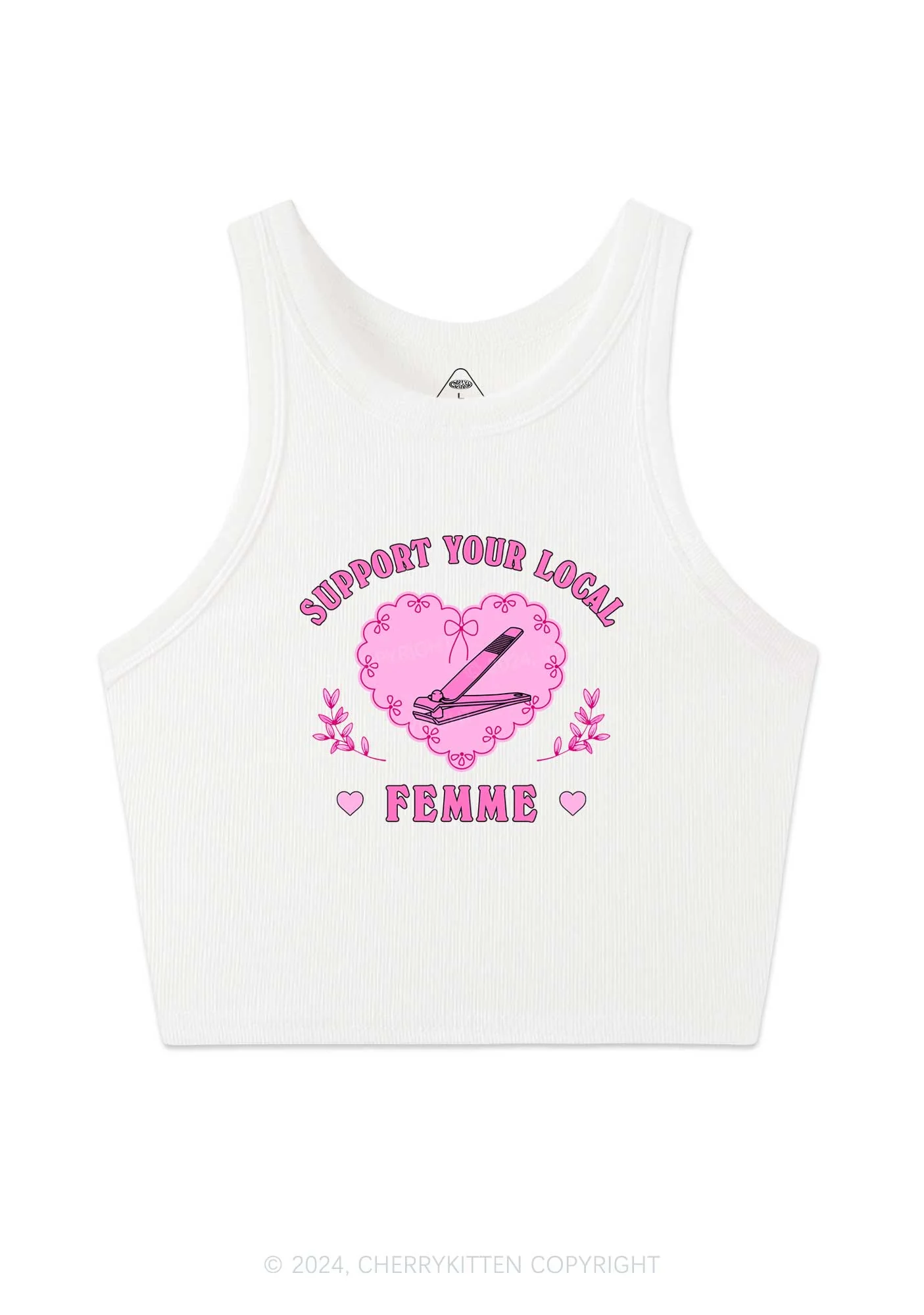 Support Your Local Femme Y2K Crop Tank Top Cherrykitten - Image 3